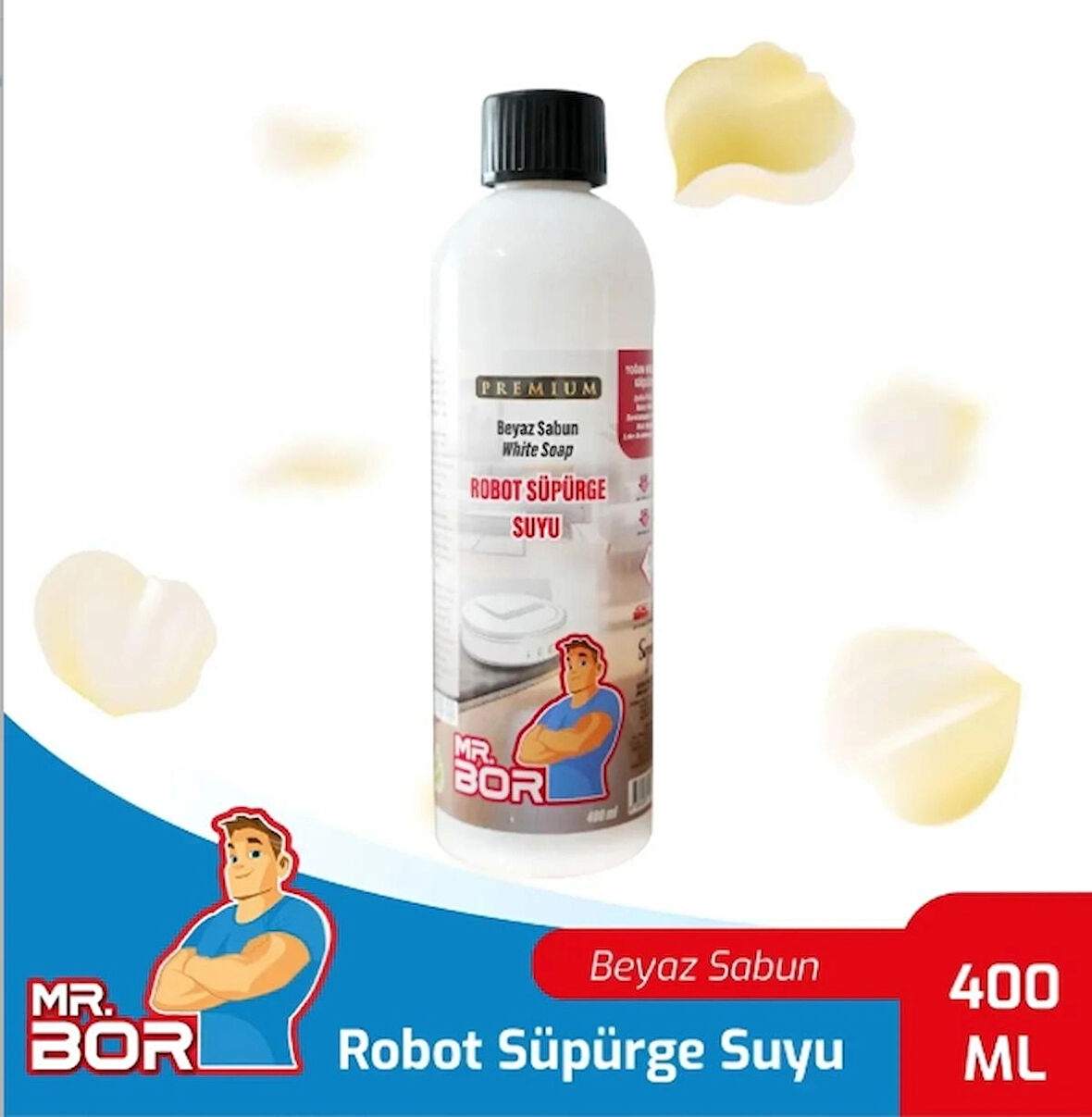 MR.BOR Akıllı Robot Süpürge Suyu 400 Ml.white Soap Beyaz Sabun