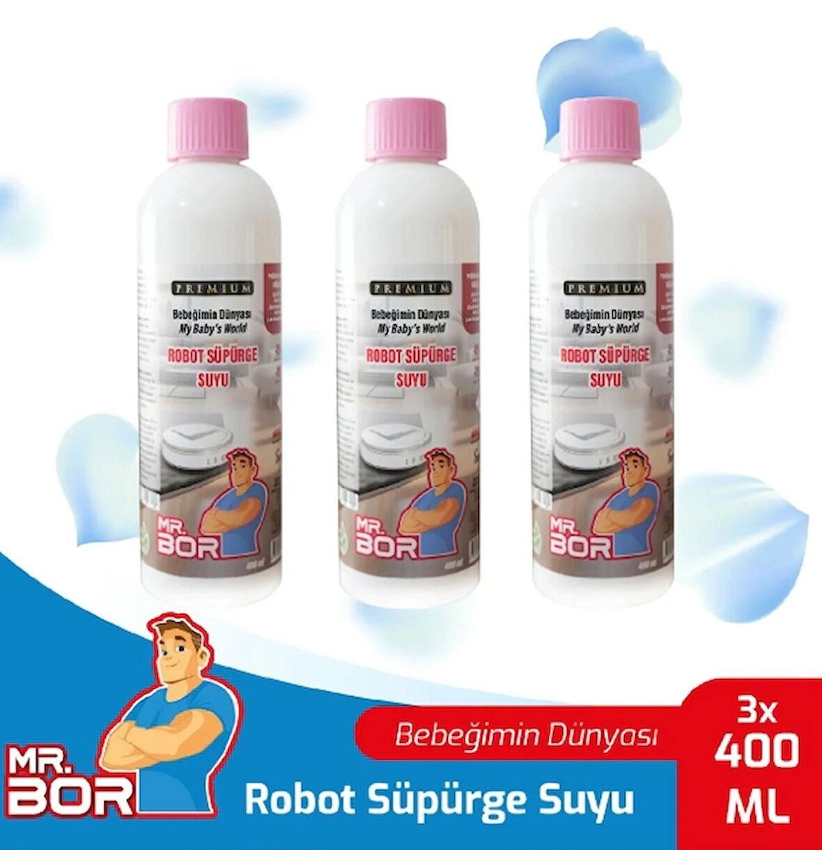 MR.BOR Akıllı Robot Süpürge Suyu 400 Ml.bebeğimin Dünyası X 3 Adet