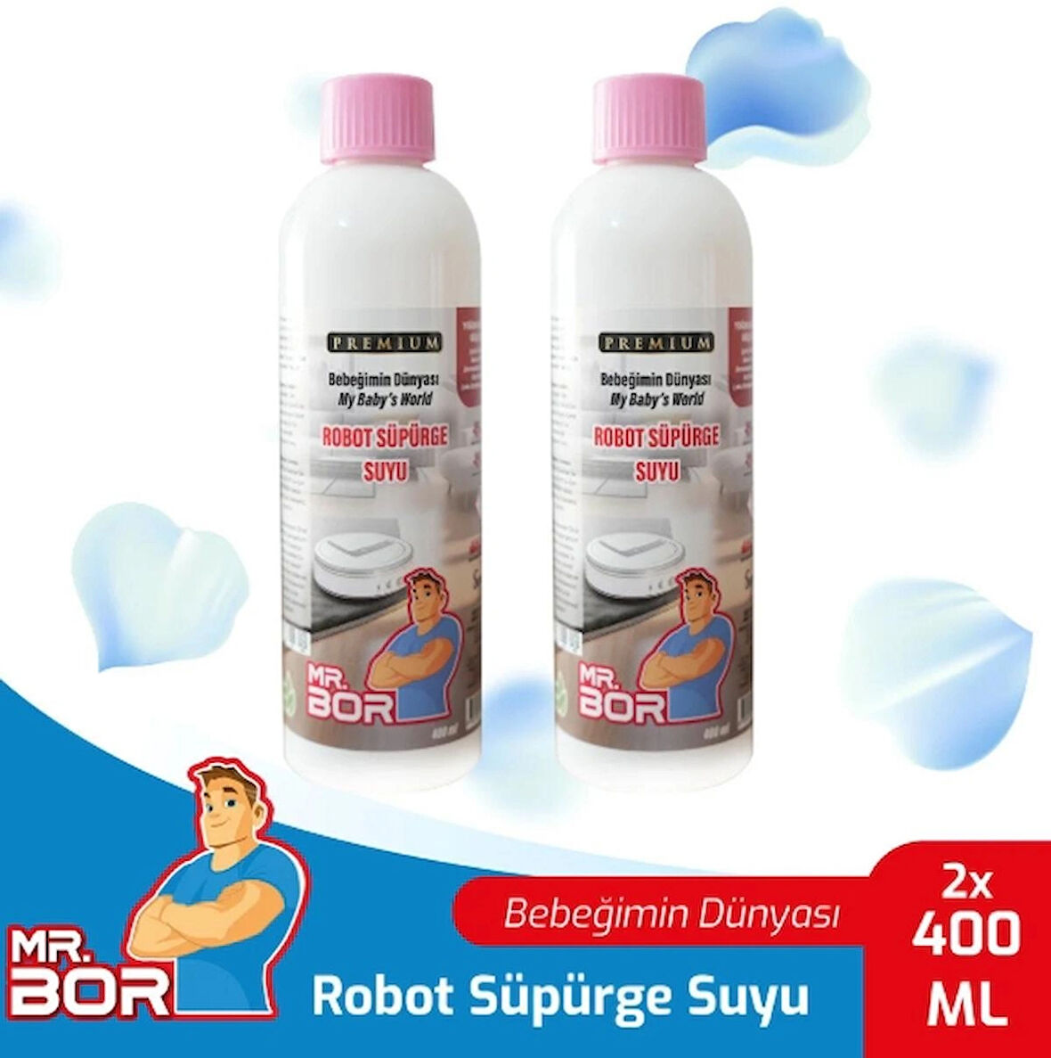 MR.BOR Akıllı Robot Süpürge Suyu 400 Ml. Bebeğimin Dünyası X 2 Adet