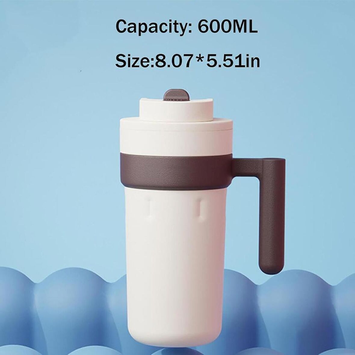 Vagonlife VGN2009 600ml Led Sıcaklık Göstergeli Beyaz Çelik Termos
