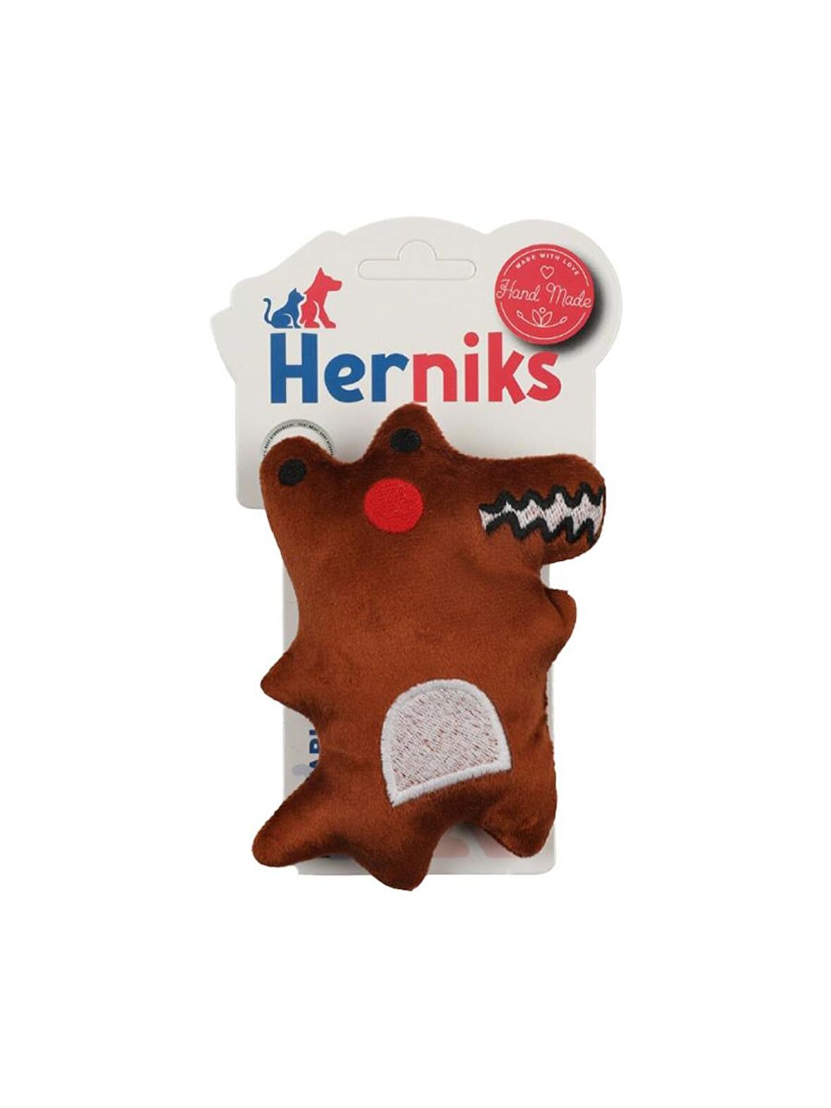 Herniks Sesli Kumaş Peluş Köpek Oyuncağı - Timy 13cm Kahverengi