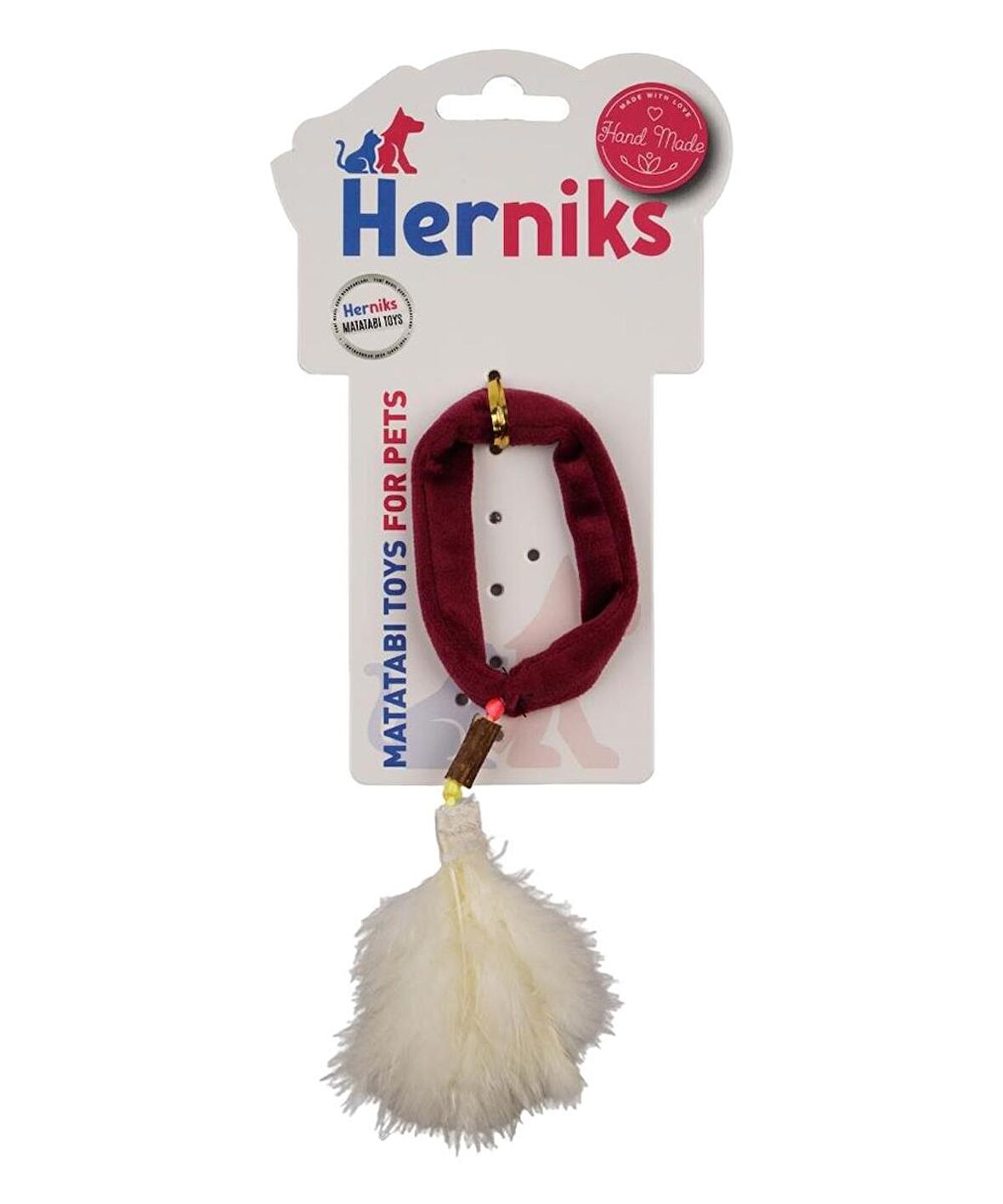 Herniks Matatabili Peluş Kedi Oyuncağı Toky 7 Cm - Bordo