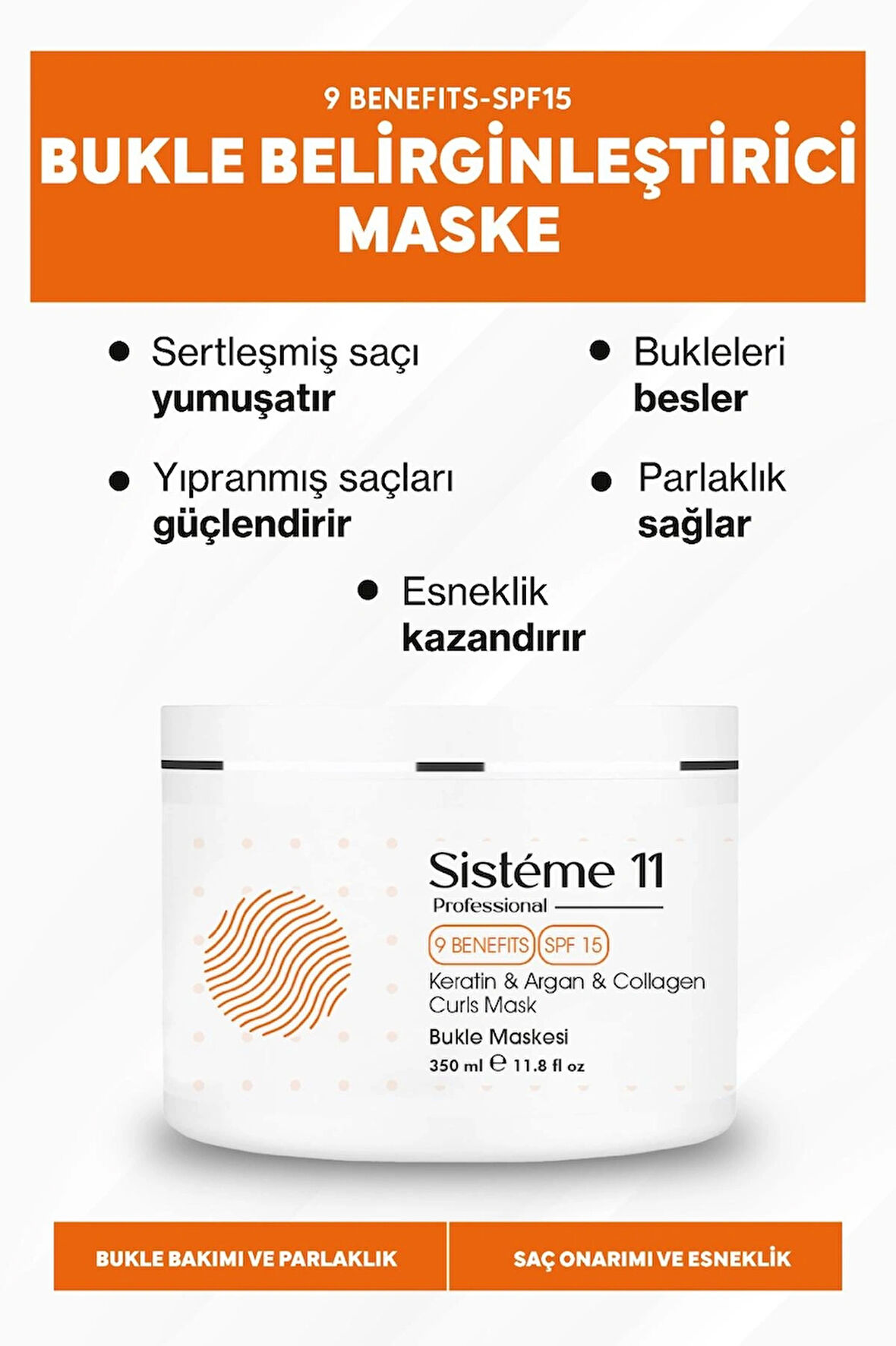 Sisteme 11 Bukle Belirginleştirici Saç Maskesi 350 ml 