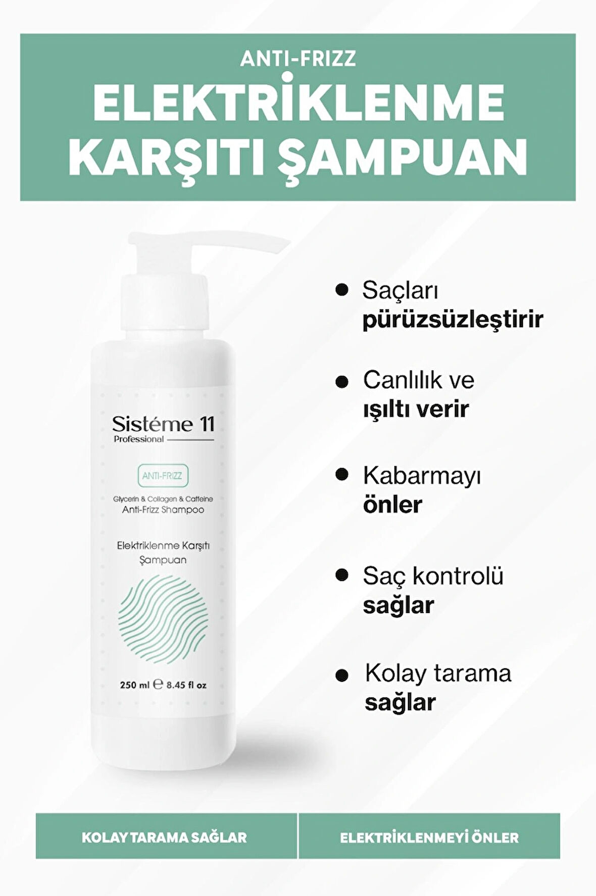 Sisteme 11 Elektriklenme Karşıtı Şampuan 250 ml
