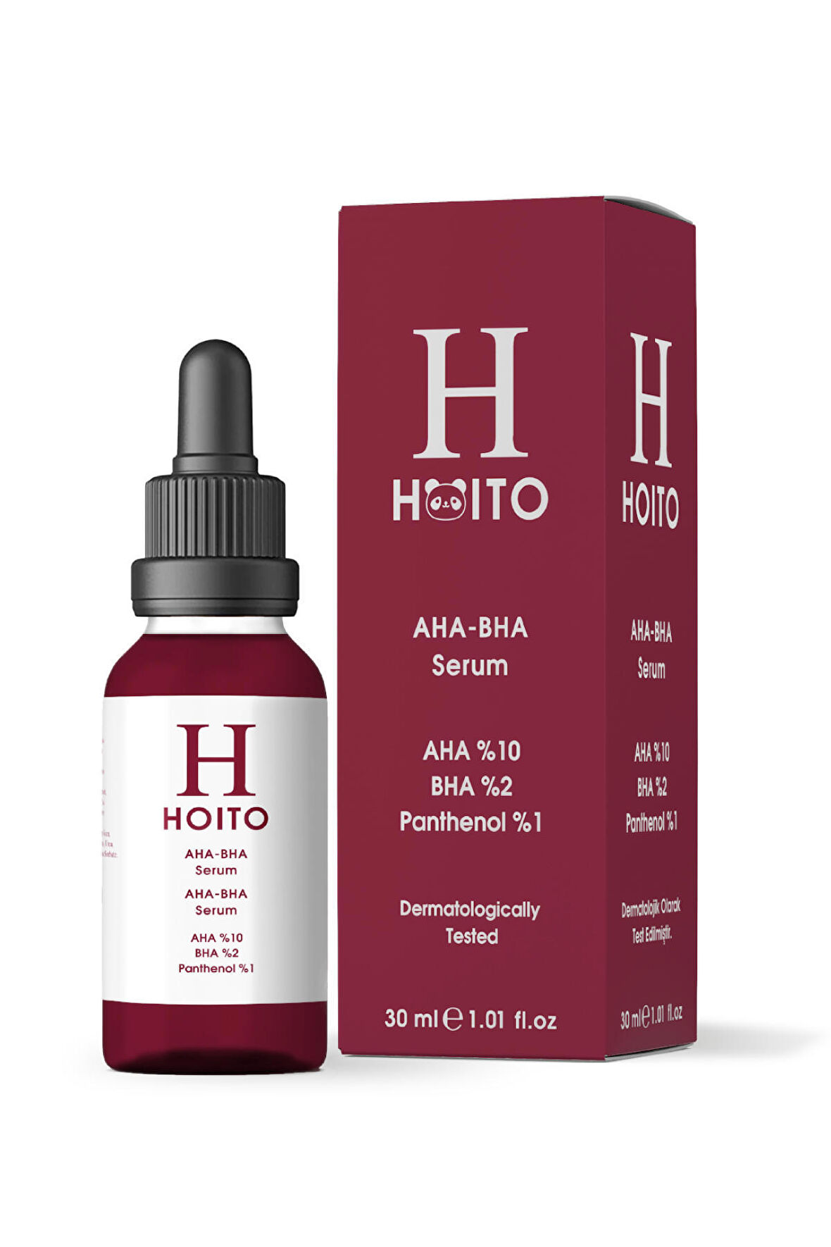 Hoito AHA BHA Serum 30ml - AHA%10  BHA %2  Niacinamide %2  Panthenol %1  Zinc PCA %1