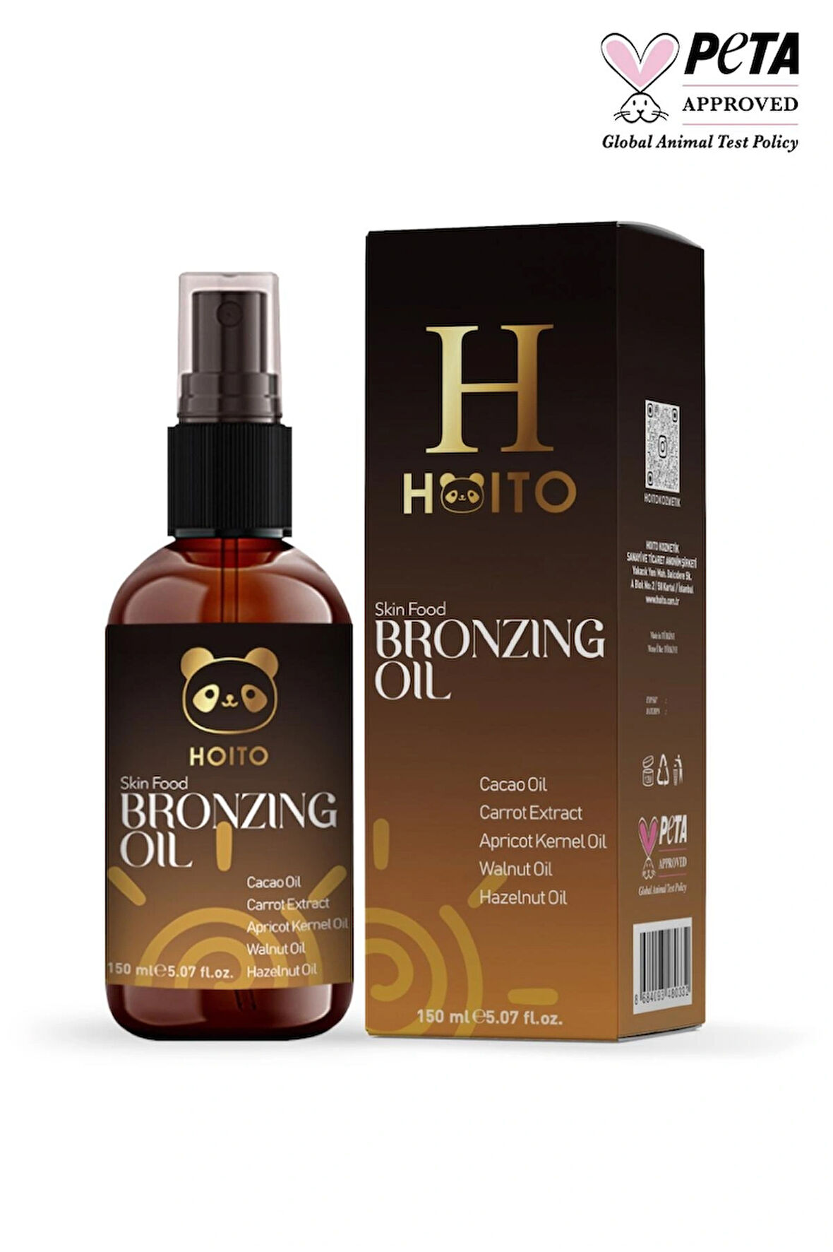 Hoito Skin Food Bronzing Oil 150ml-Değerli Yağlar İçeren Doğal ve Yoğun Bronzlaştırıcı Yağ