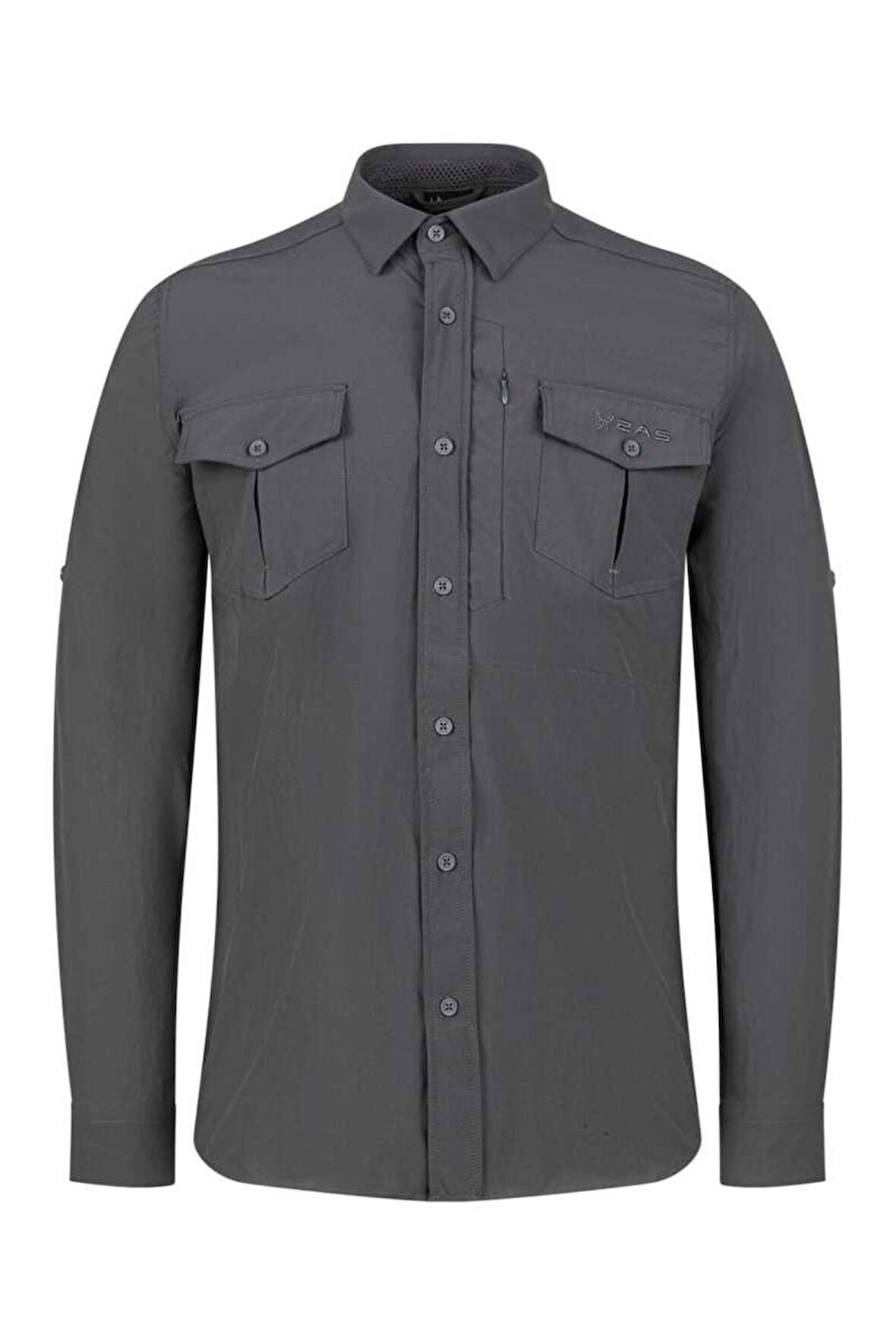 2AS GABLİN - Erkek Likralı Ter Emen - Hızlı Kuruyan Antrasit Outdoor Gömlek - 2ASGBL0303