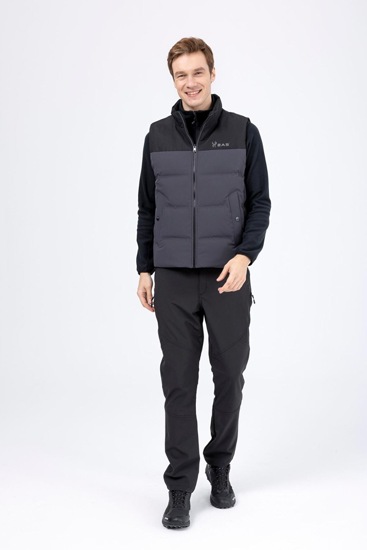 2AS Archer Erkek Down Vest Ceket Antrasit/Siyah