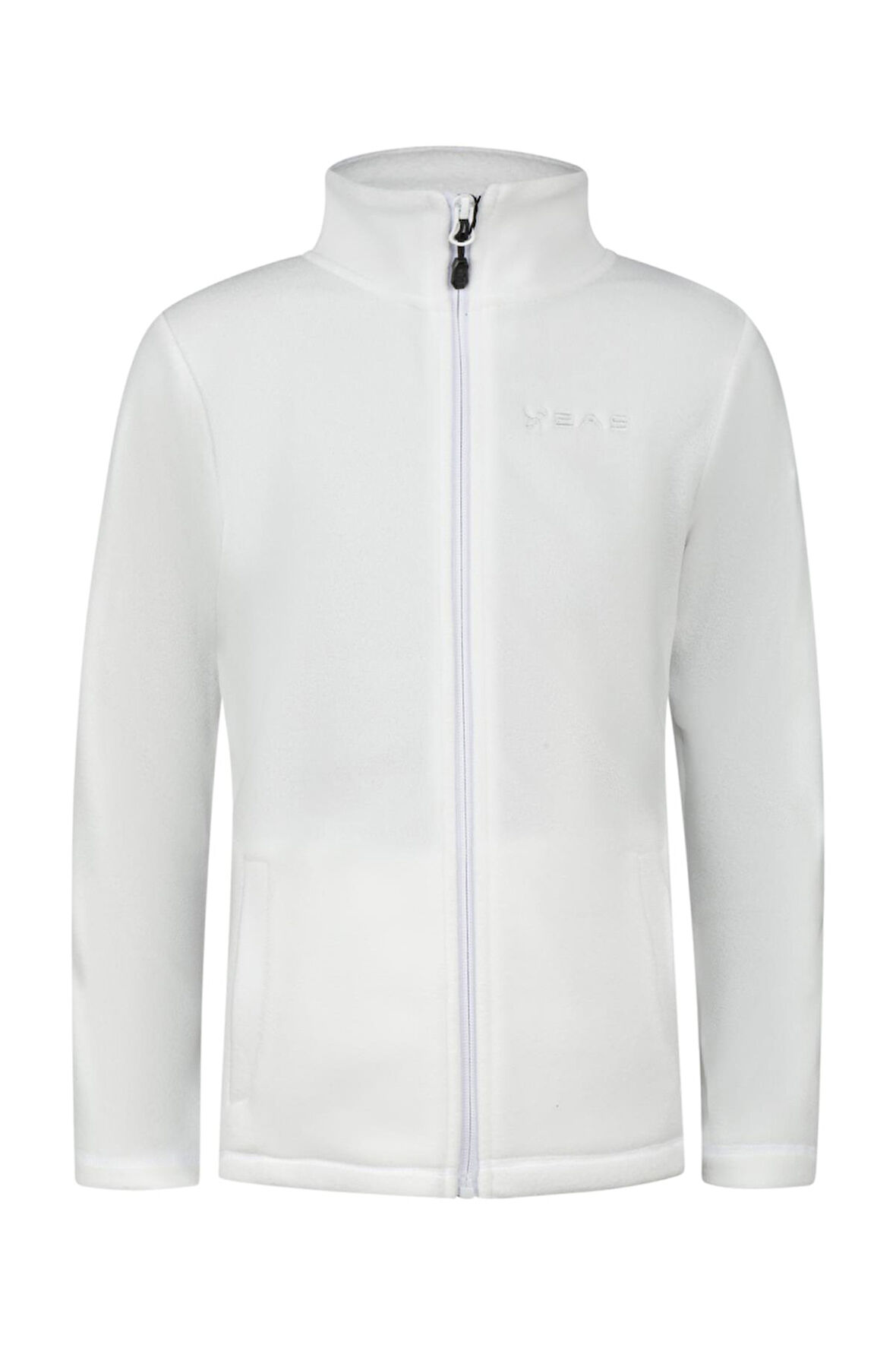 2AS Crystal Çocuk Tam Fermuarlı İnce Polar Sweatshirt Beyaz