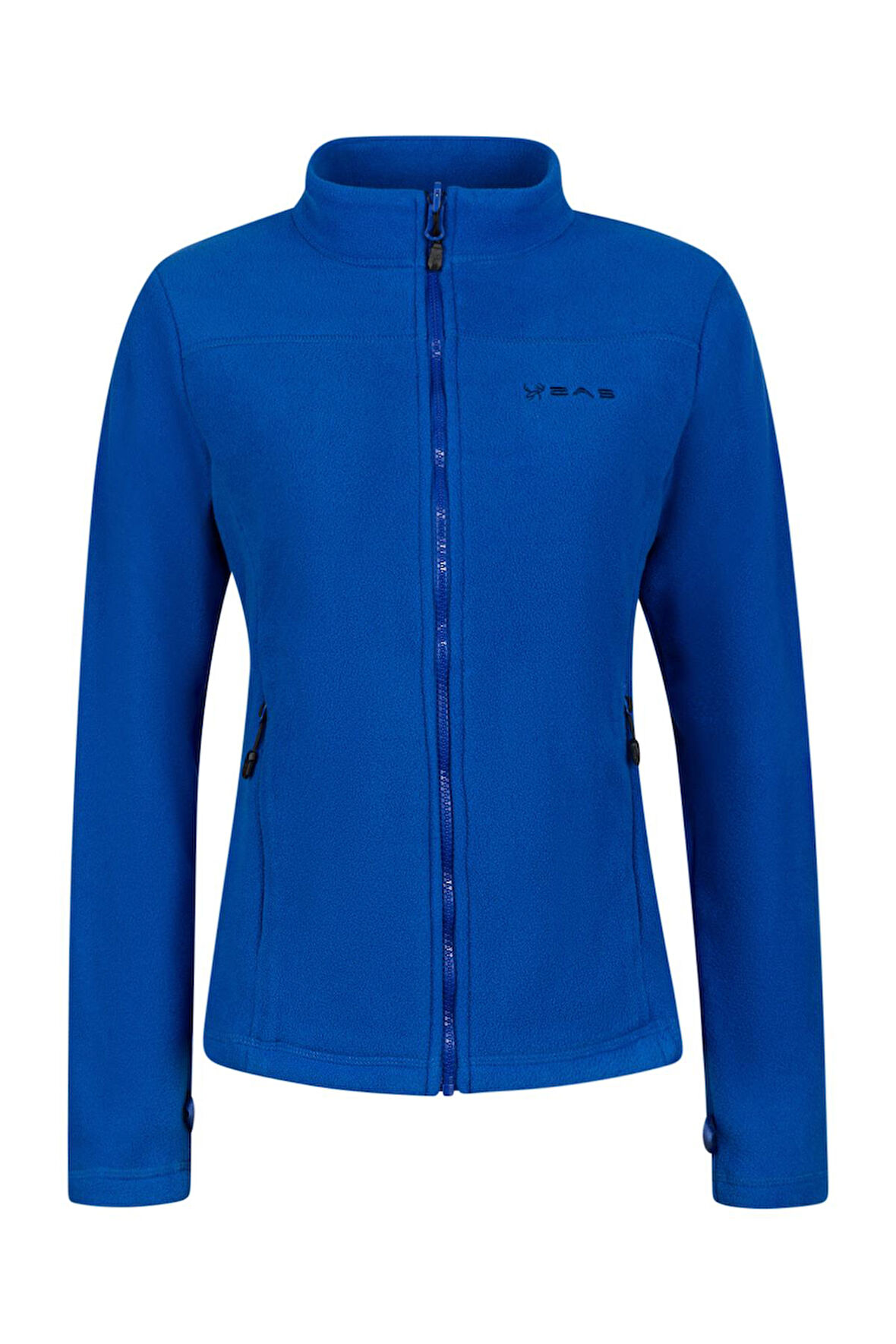 2AS Cara Kadın Tam Fermuarlı İnce Polar Sweatshirt Mavi