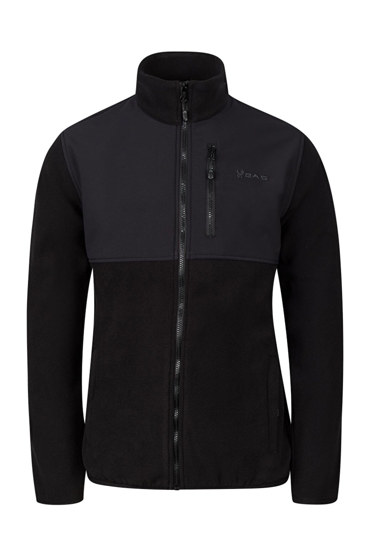 2AS Cliff Erkek Parçalı İnce Polar Sweatshirt Siyah