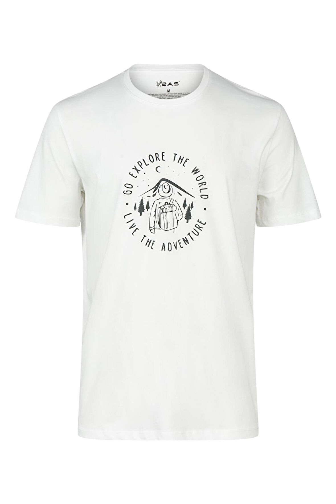 2AS Alex Baskılı Erkek Sıfır Yaka T-Shirt