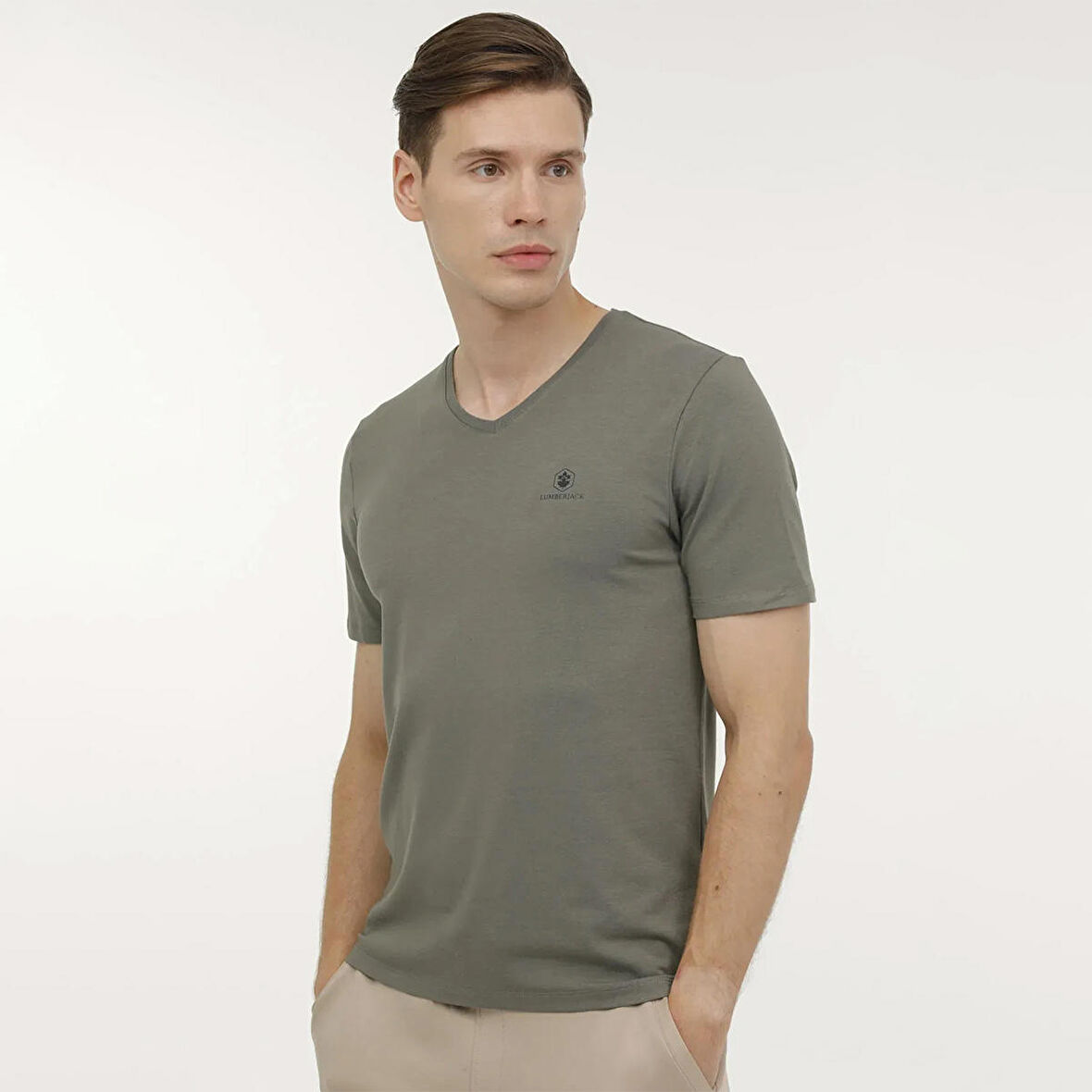 Lumberjack Erkek Tişört Basic M-CT106 V Neck