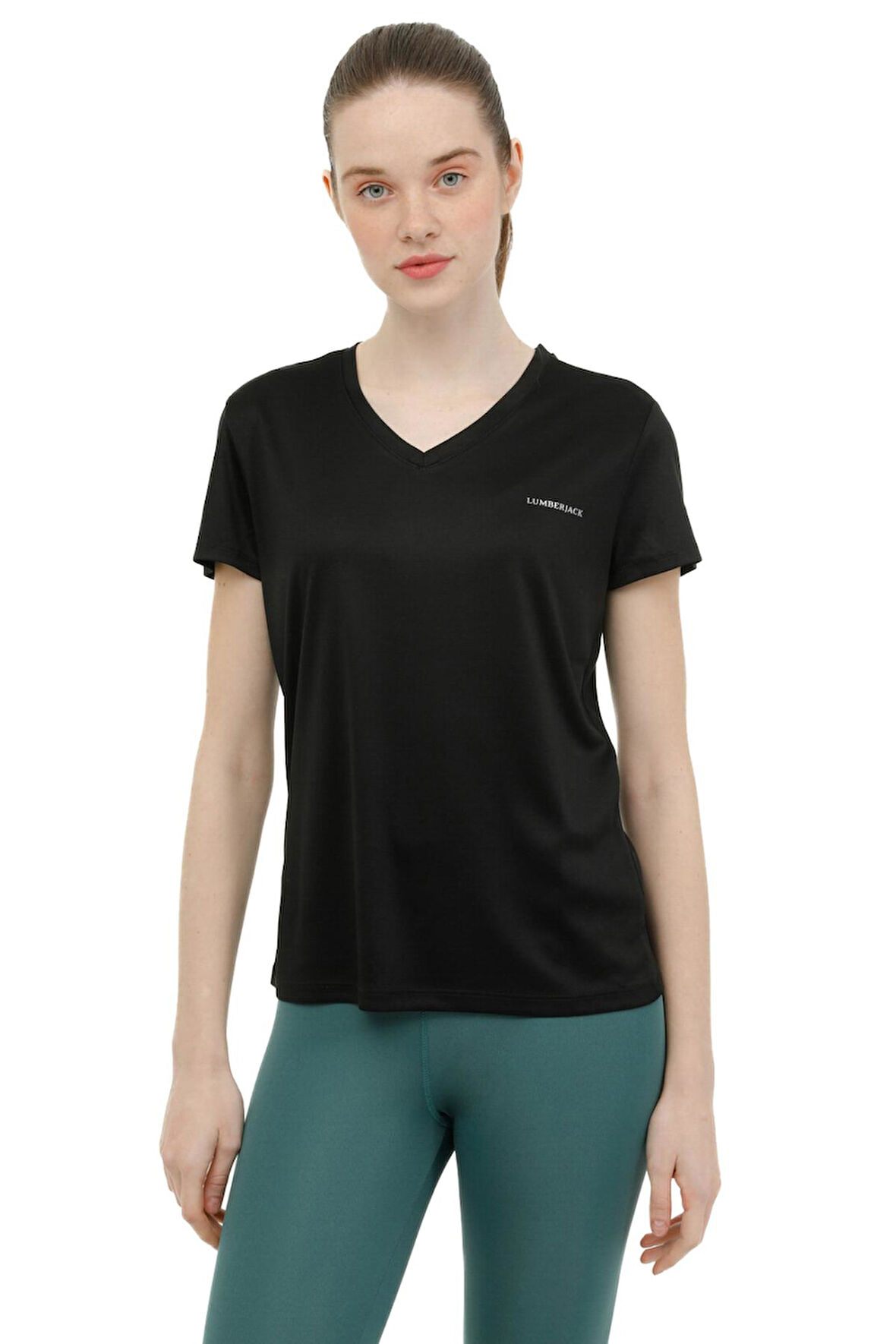 Lumberjack Wb Pes V Neck11Ct127 Kısa Kolu Siyah Unisex T-Shirt