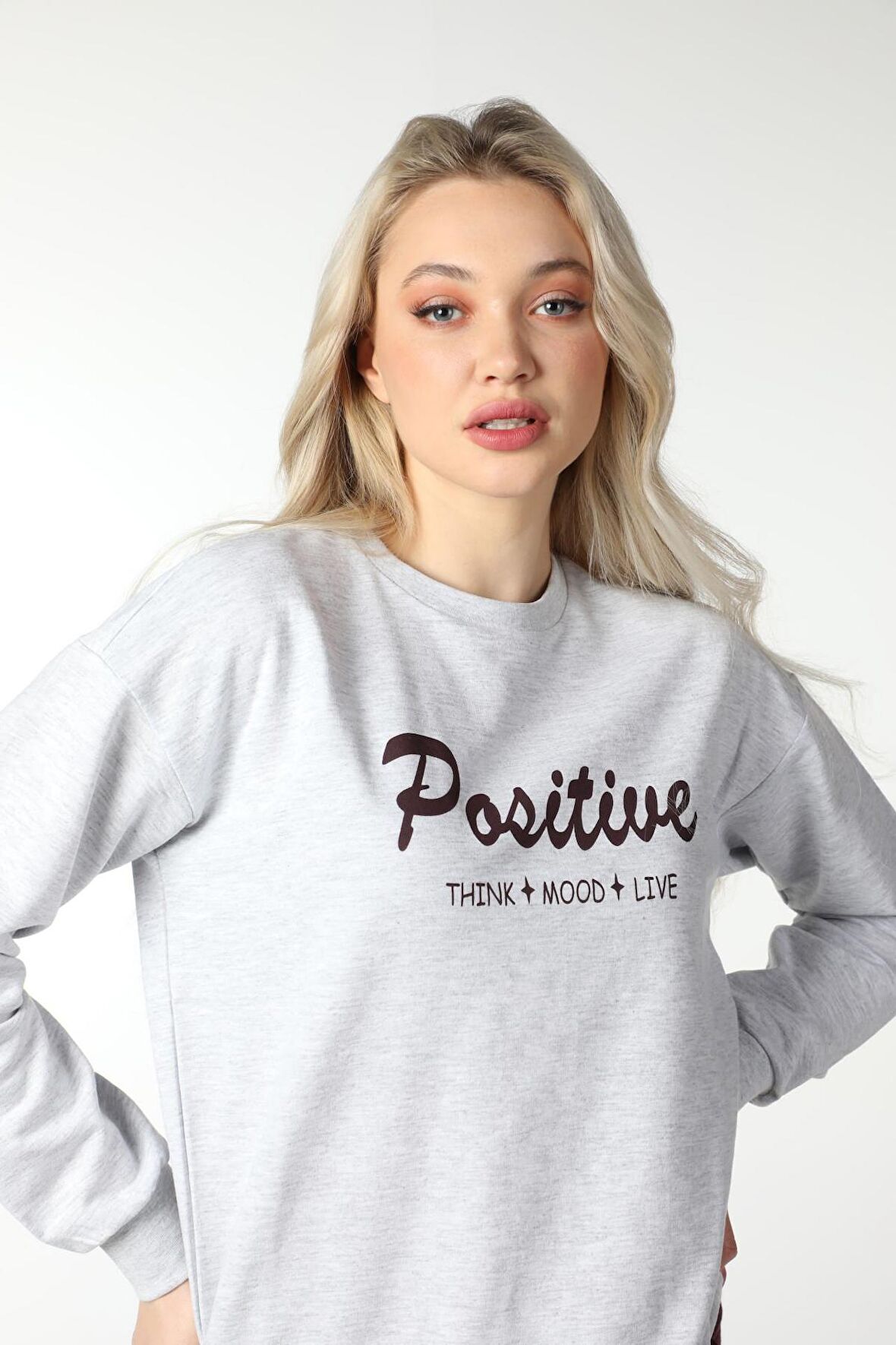 defy's KADIN BASKILI SWEAT KAR MELANJ - XL