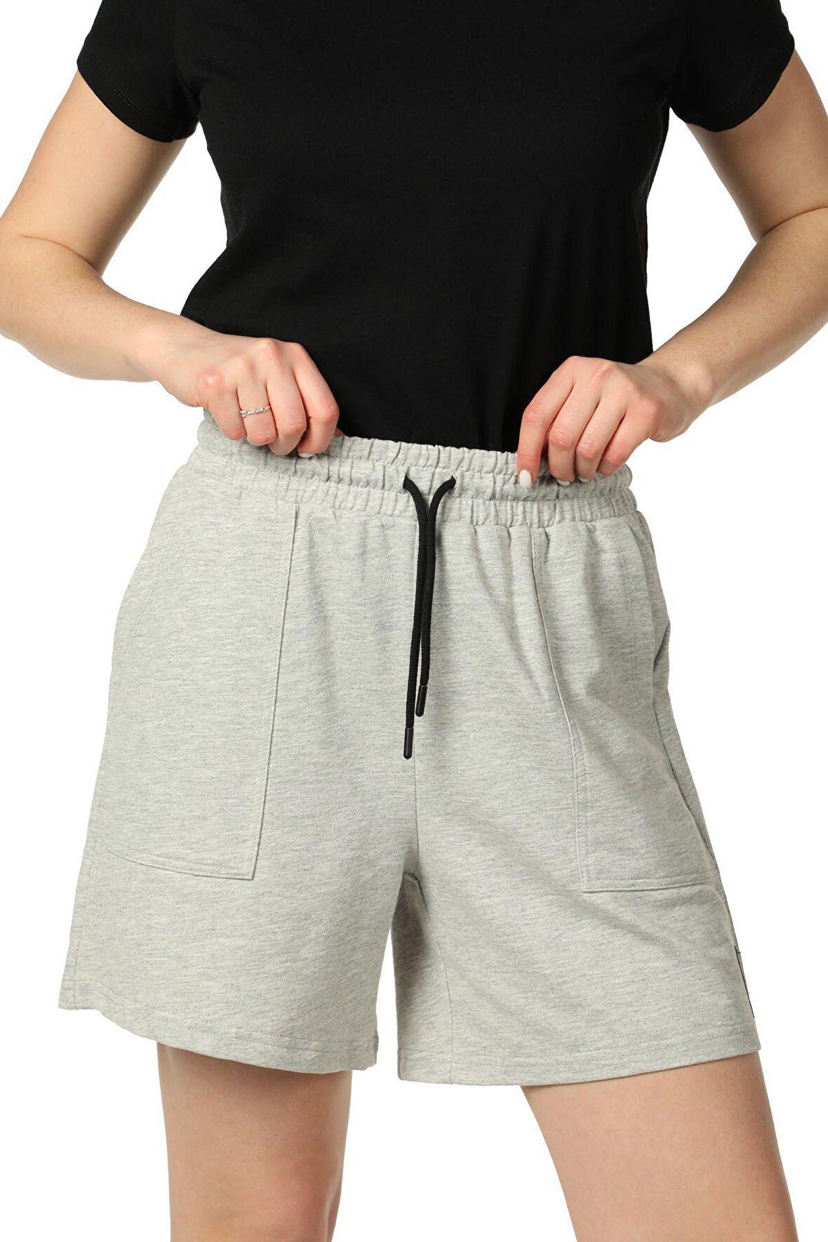 defy's KADIN ŞORT GRİ MELANJ - XS