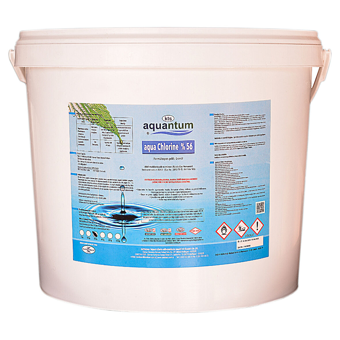 Aquantum 25 Kg %56 Aktif Granül Klor - %56 Chlorine Granular-ToptancıyızBiz