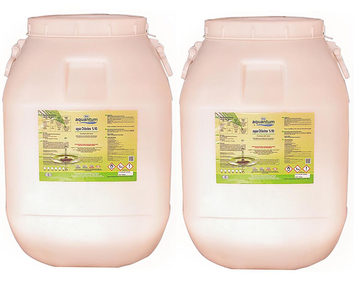 2 ADET Aquantum  50 Kg (100 KG) %90 Aktif Granül Klor - %90 Chlorine Granular