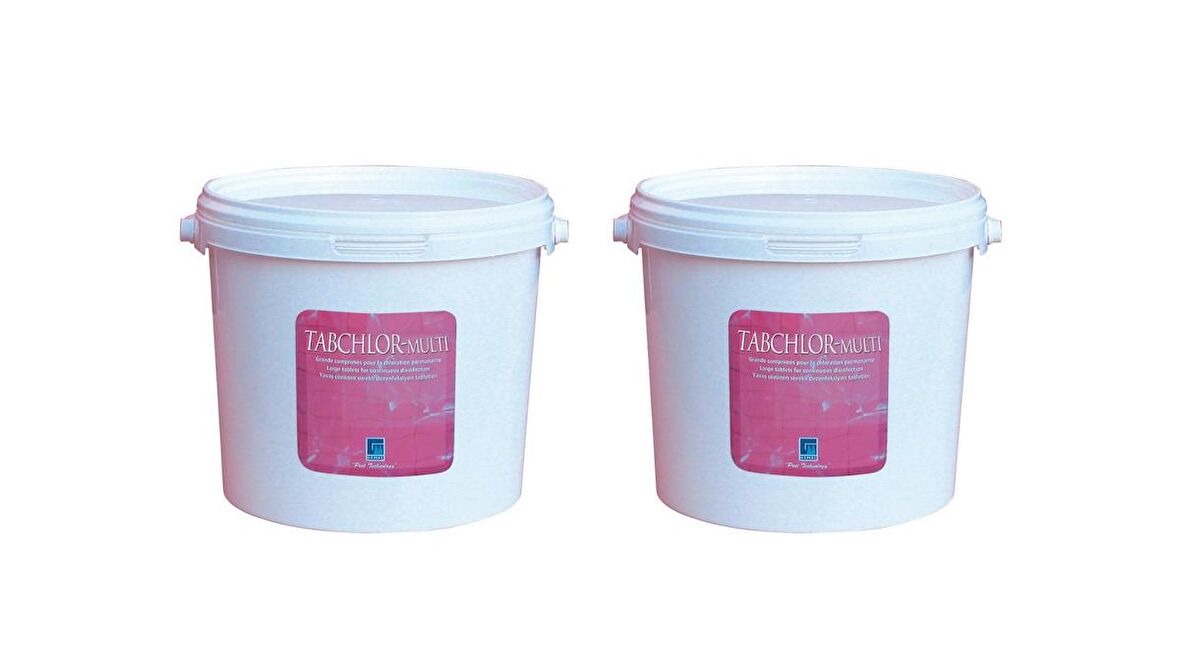 2 ADET Gemaş TABCHLOR MULTİ 10 KG (20 KG) %90 Tablet Klor - %90 Chlorine Multifunctional Tablets - Stabilize Triklor Tableti 200 gr-ToptancıyızBiz
