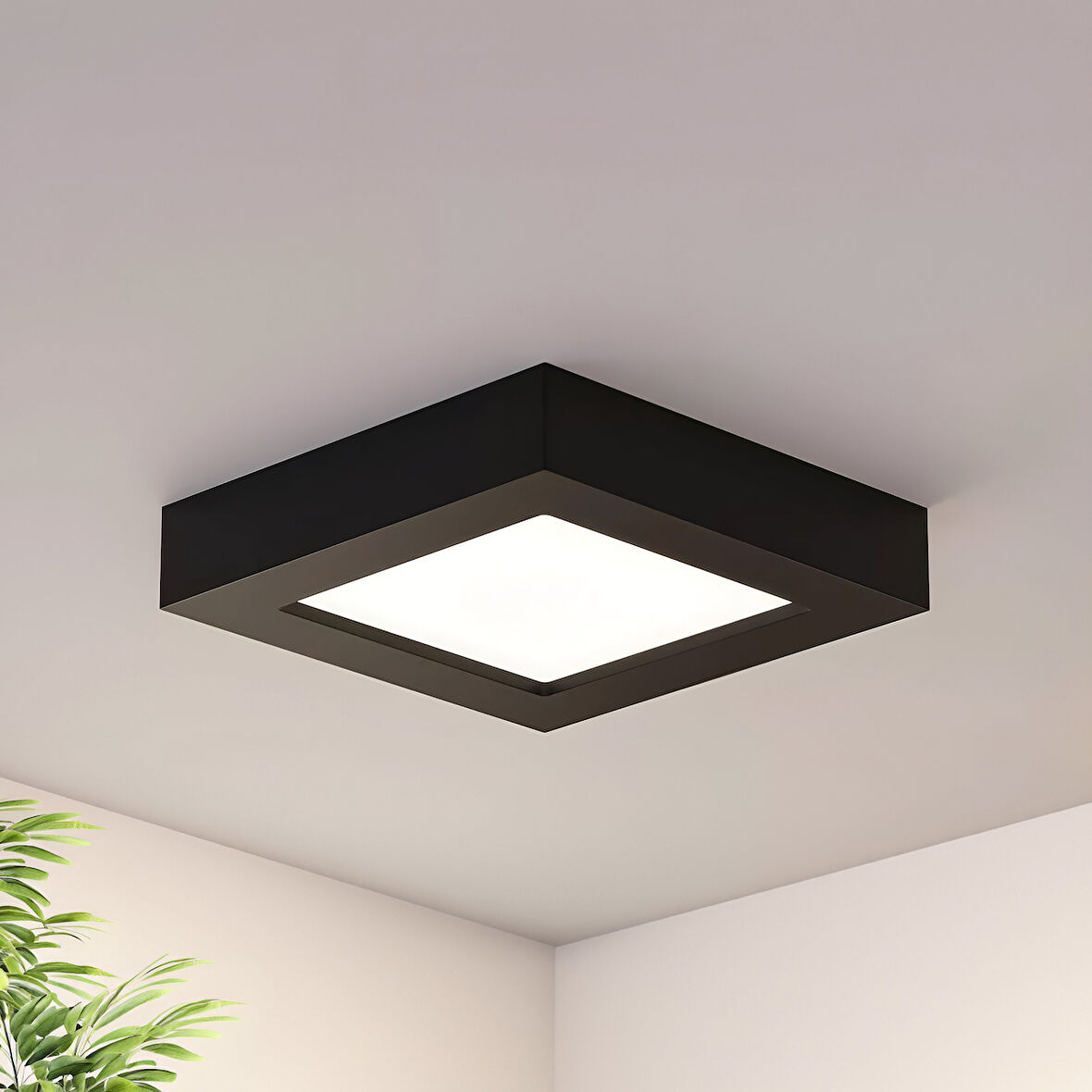 Maxled MX-1066B - 12W 6500K Soğuk Beyaz | Siyah Kasa Sıva Üstü Kare LED Panel