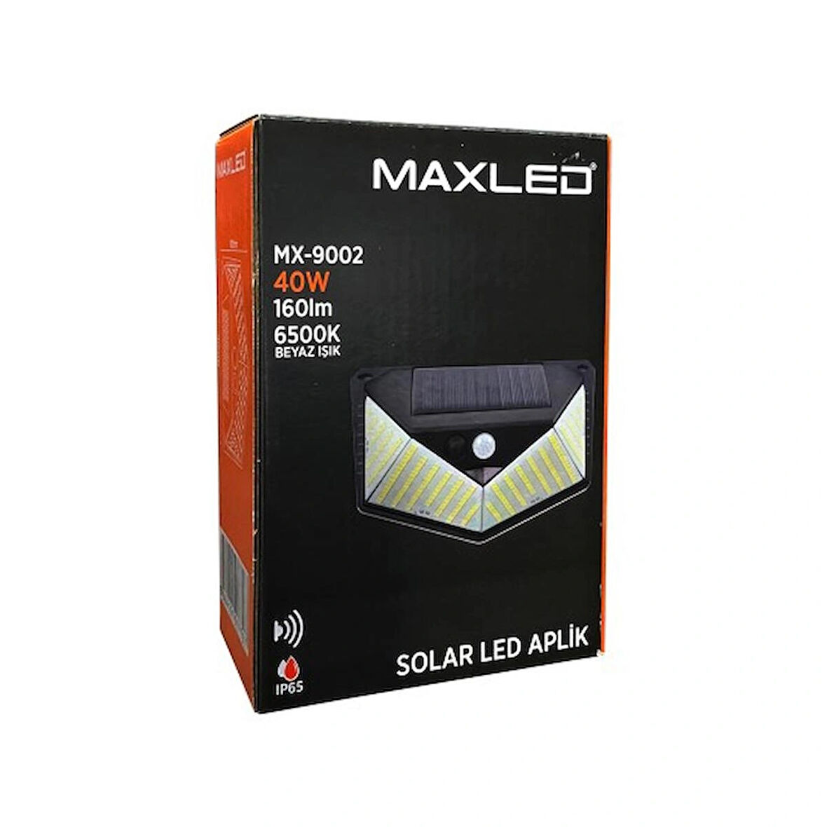 Maxled MX-9002- 40W 6500K Soğuk Beyaz | Sensörlü Solar LED Aplik - IP65