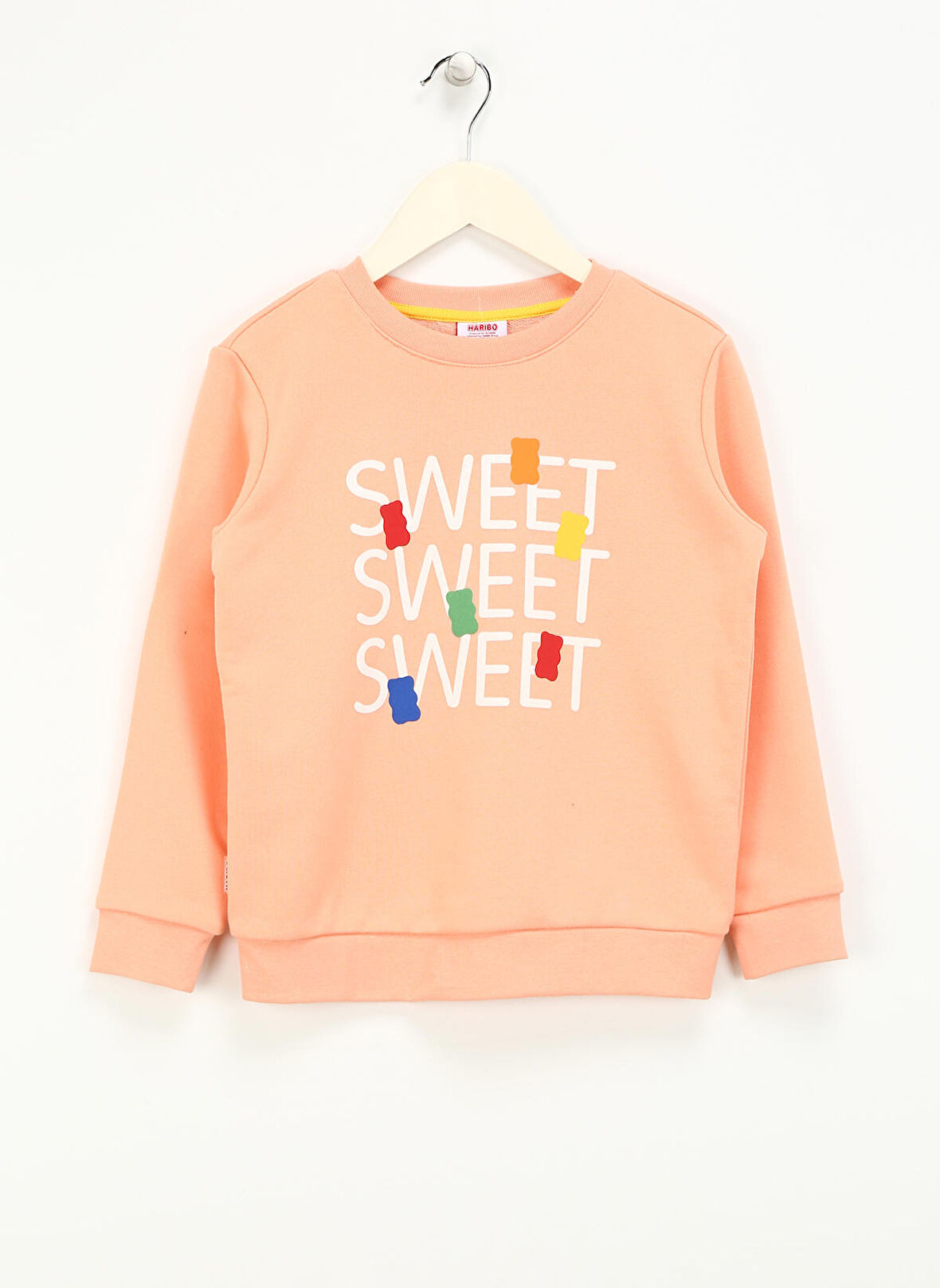 Haribo Kabartma Kız Çocuk Somon Sweatshırt HRBTXT306 Haribo Çocuk Sweatshirt