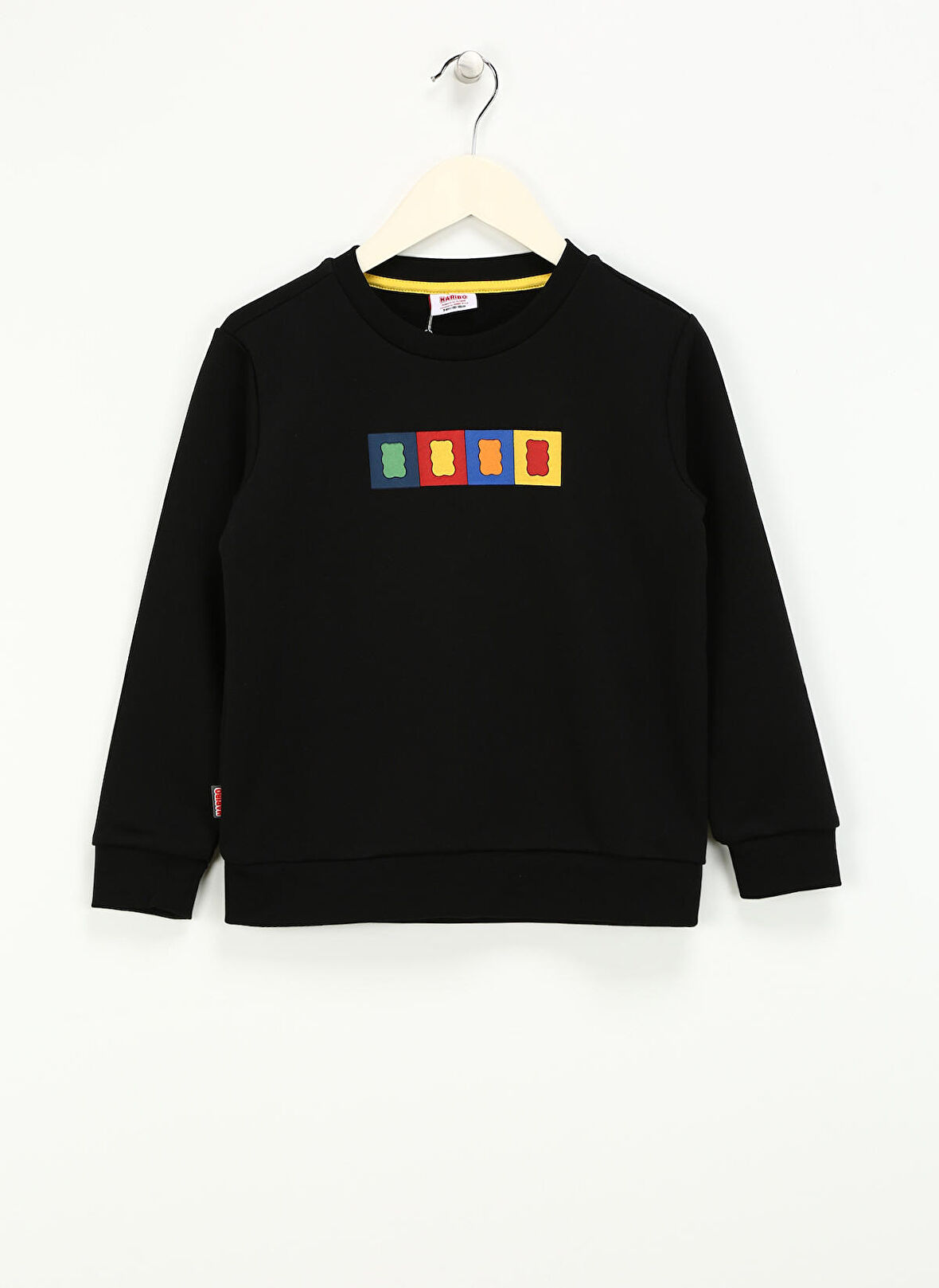 Haribo Kabartma Erkek Çocuk Siyah Sweatshırt HRBTXT307 Haribo Çocuk Sweatshirt