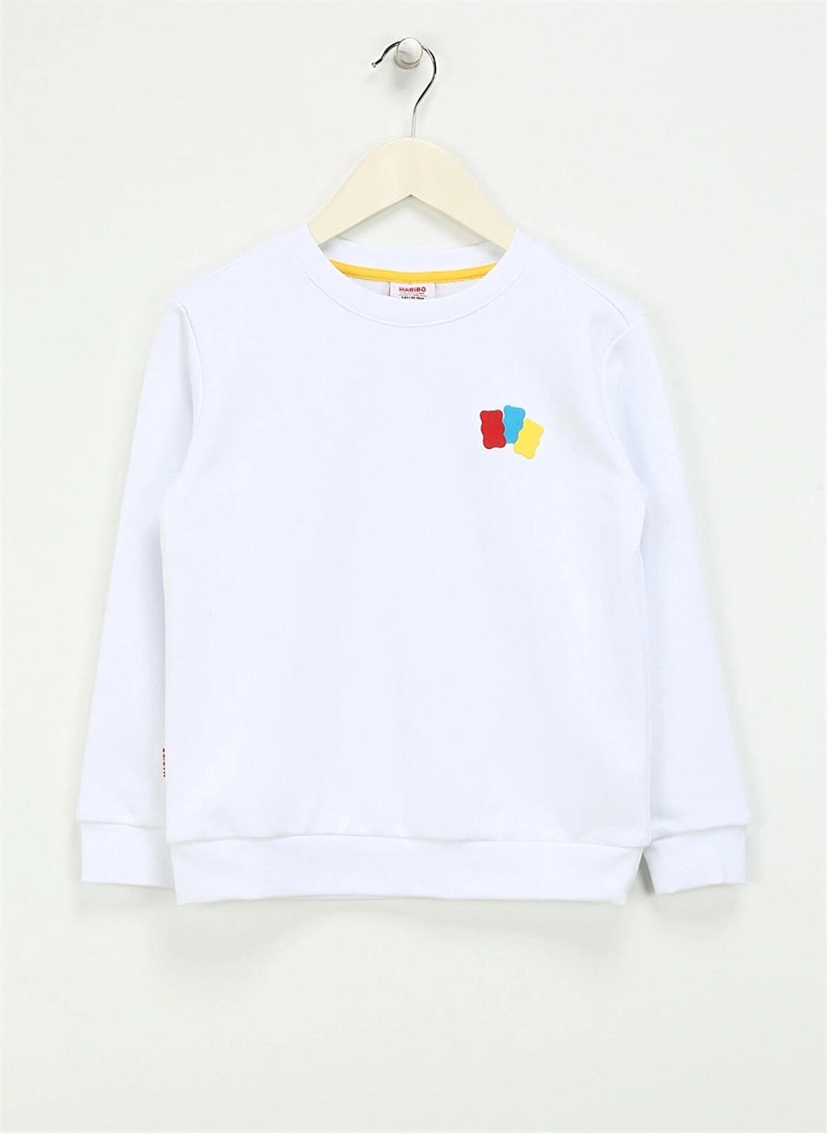 Haribo Beyaz Kız Çocuk Bisiklet Yaka Sweatshirt HRBTXT300