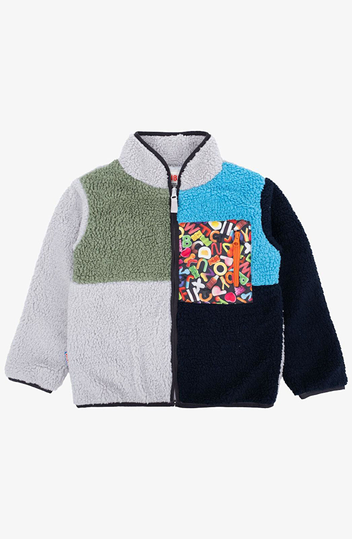 Haribo Erkek Çocuk Fermuarlı Pelüş Sweat 4-10 Yaş Gri