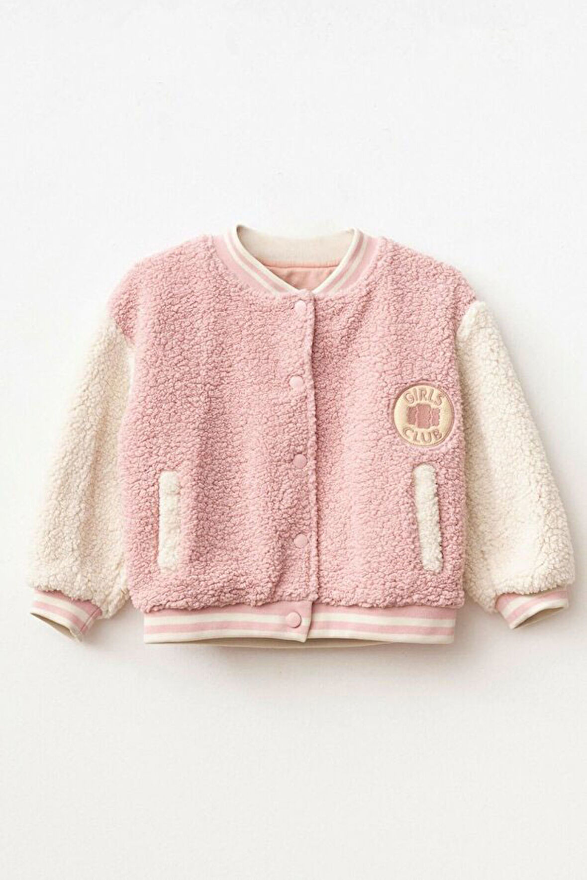 Kız Çocuk Polar Kolej Ceket - Pudra | 7 Yaş