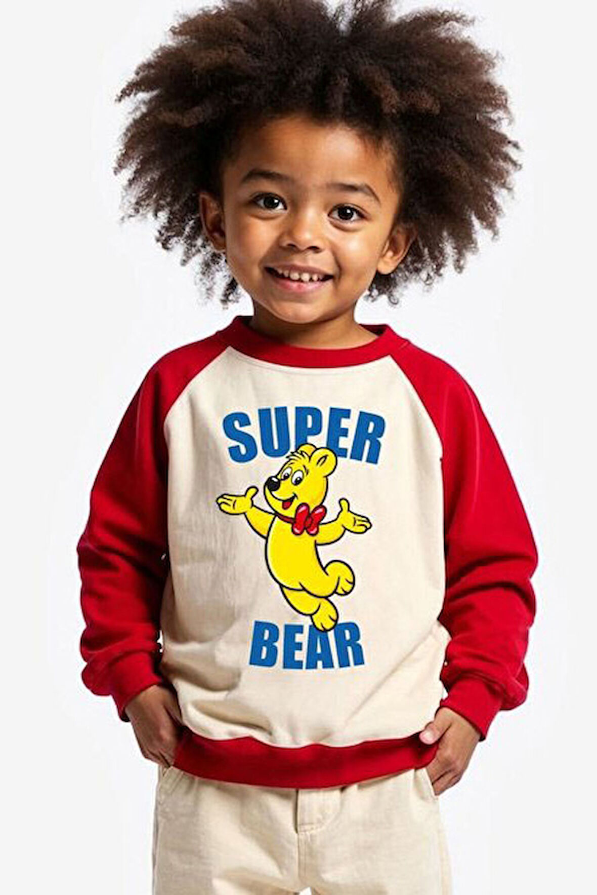 Unisex Çocuk Sweatshirt - Kırmızı | 4-5 Yaş