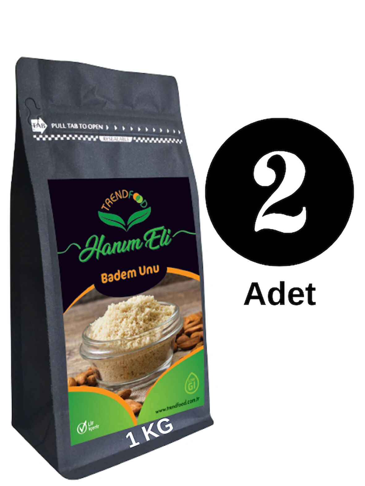 2 kg Saf Premium Kalite %100 Öğütülmüş Katkısız Beyaz Çiğ Badem Unu (fine almond flour) (ince öğütülmüş)