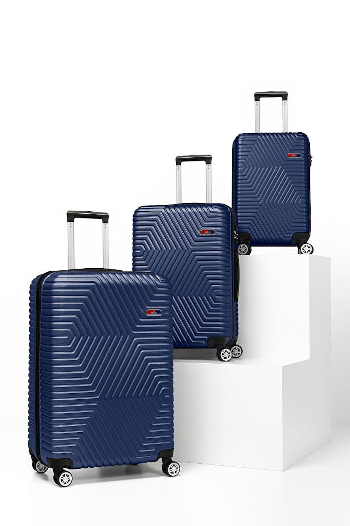 G&D Polo Suitcase Abs 3'lü Lacivert Lüx Valiz Seyahat Seti 600.04-set