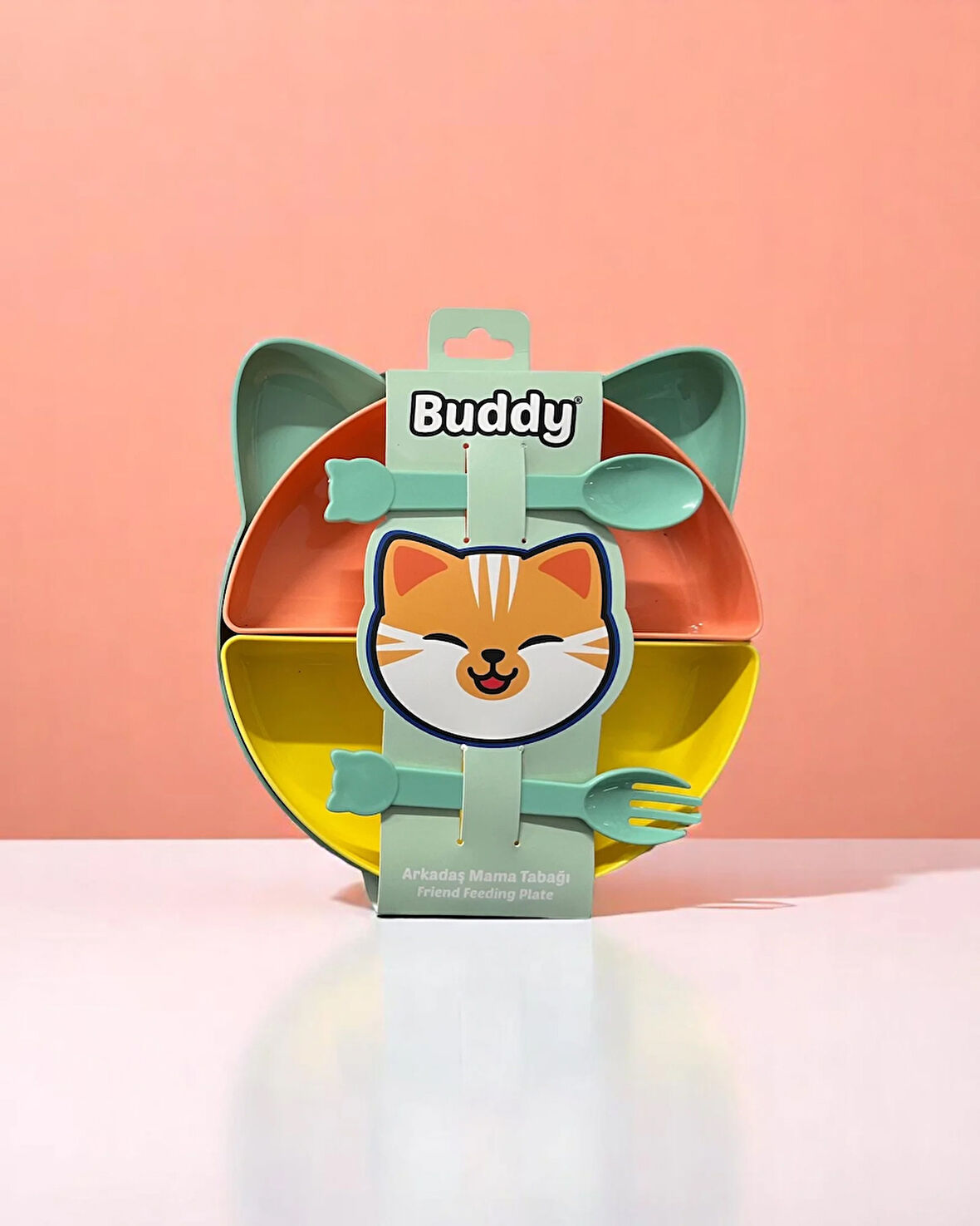 Buddy Kedi Mama Tabağı Seti - Tropik
