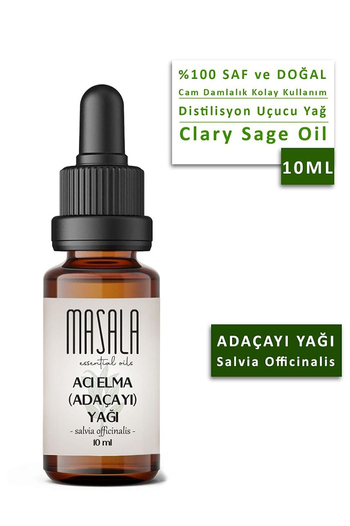 Masala Saf Adaçayı (Acı Elma) Yağı10 ml. (Clary Sage Oil)