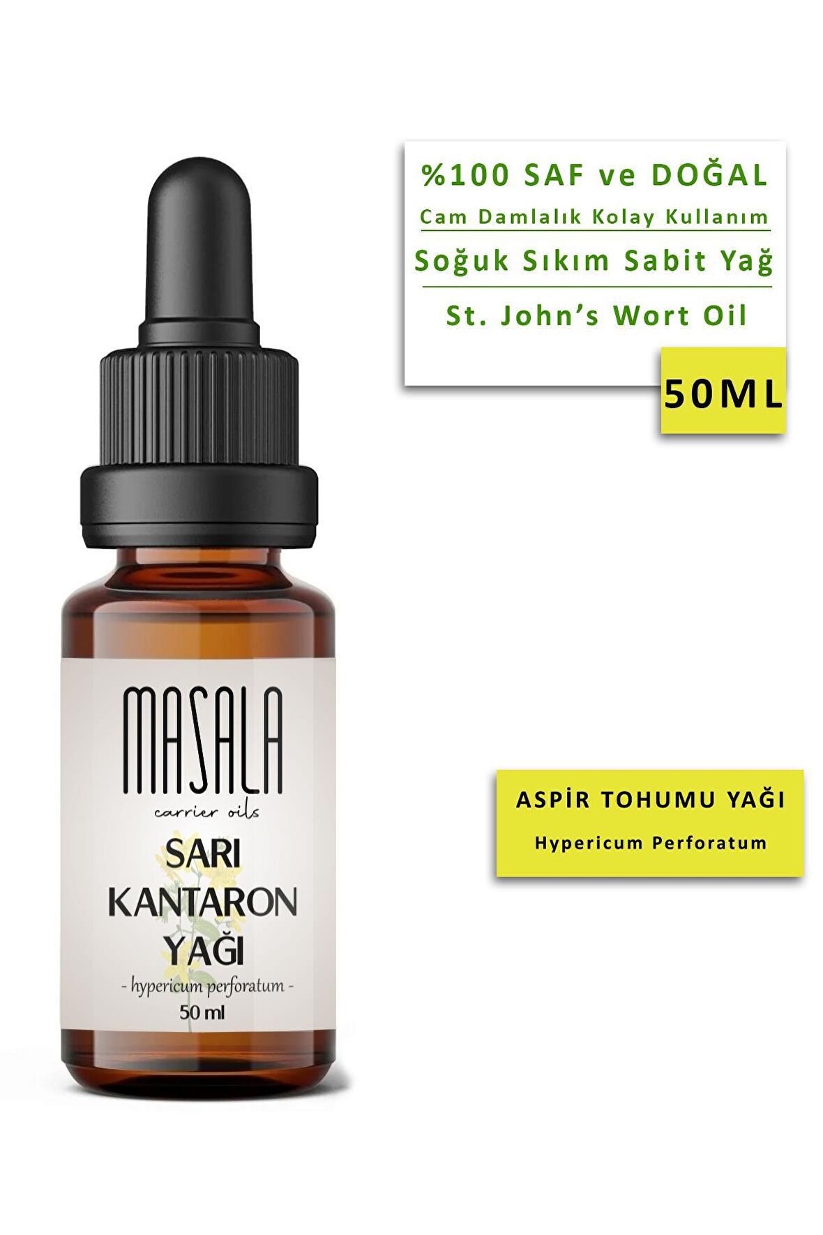 Masala Sarı Kantaron Yağı 50 ml. - Binbirdelik Otu Yağı