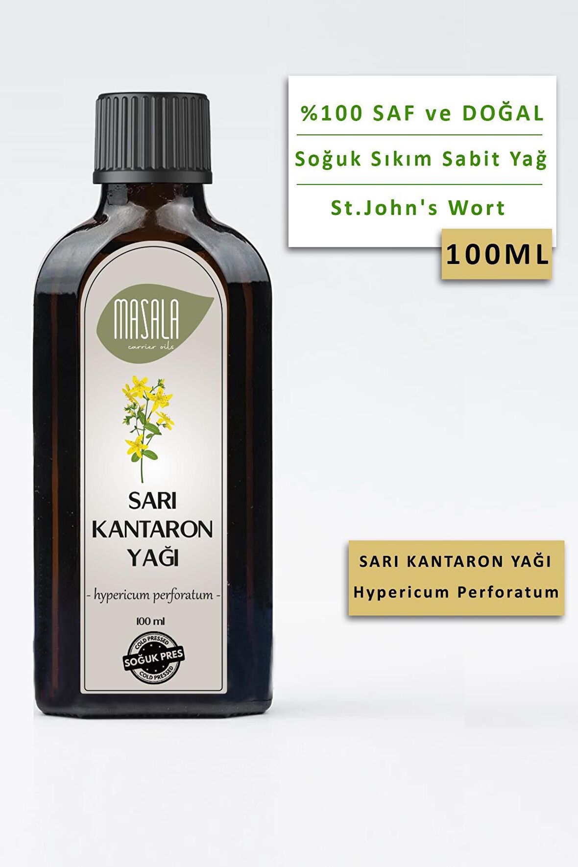 Masala Sarı Kantaron Yağı 100 ml. - Binbirdelik Otu Yağı