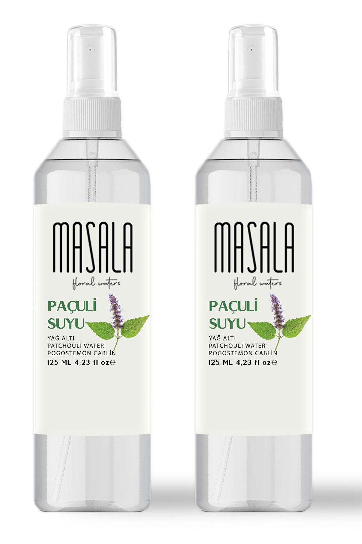 Masala Saf 2 Adet  Paçuli Suyu 125 ml %100 Doğal Yağlı Hidrosol - Tonik Clove Floral Water Hydrosol Tonic