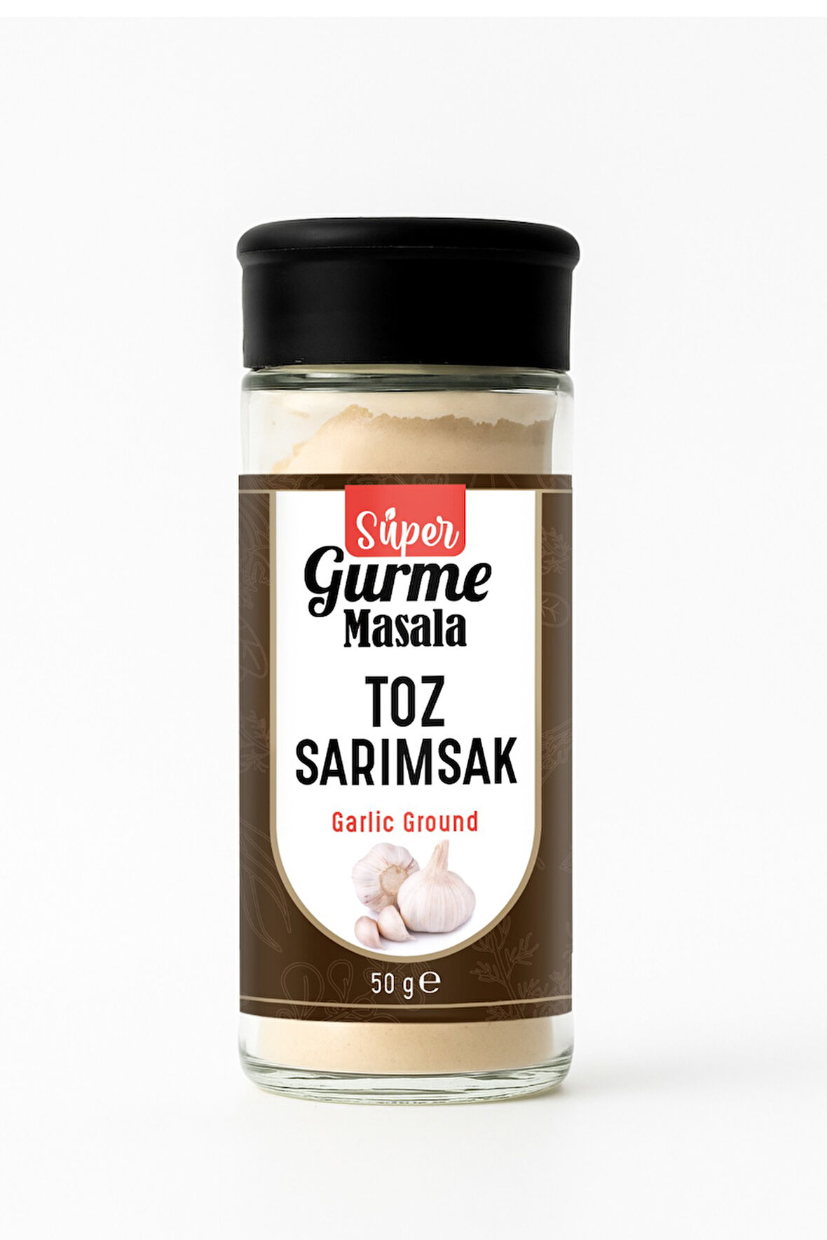 Toz Sarımsak 50 g – Cam Ambalaj, Tuzluklu Kapak (Garlic Powder )