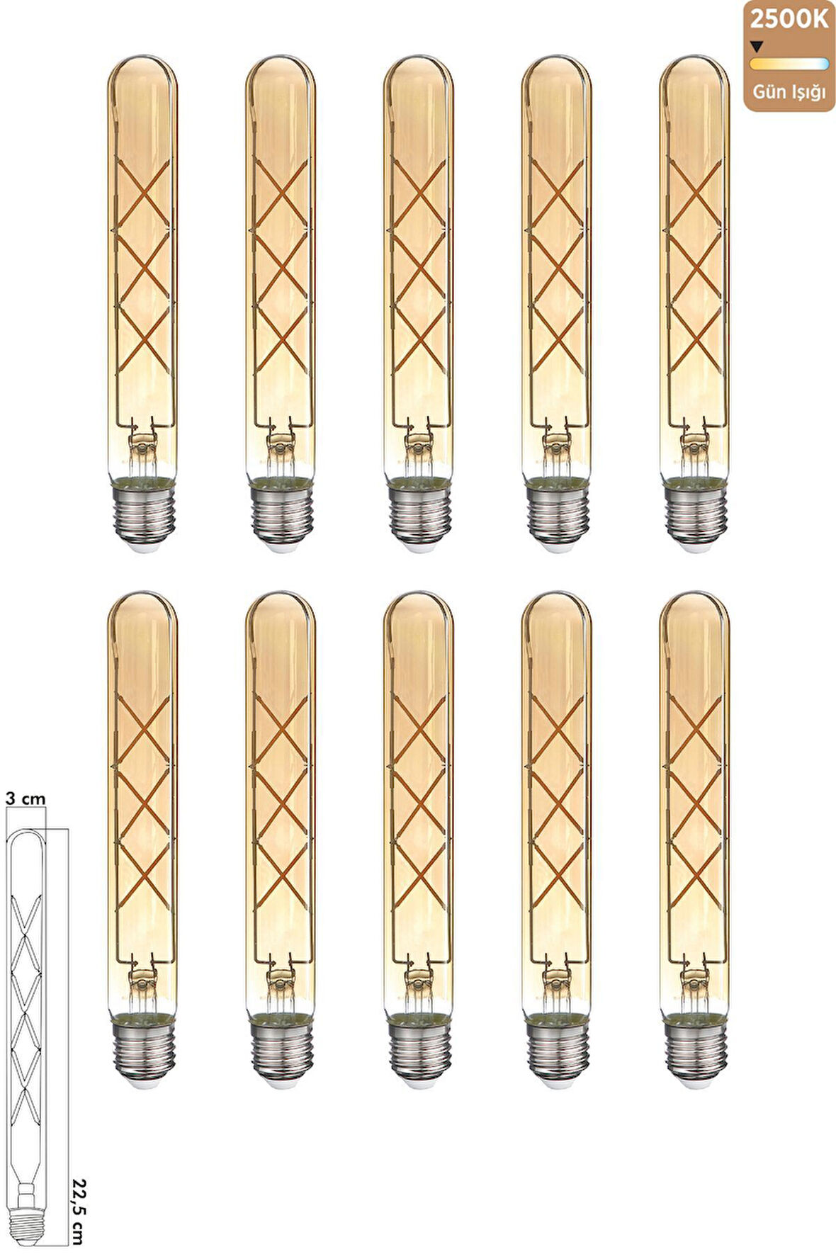 LED Ampul 6W 2500K E27 (Gün Işığı) 10'lu ERD-33