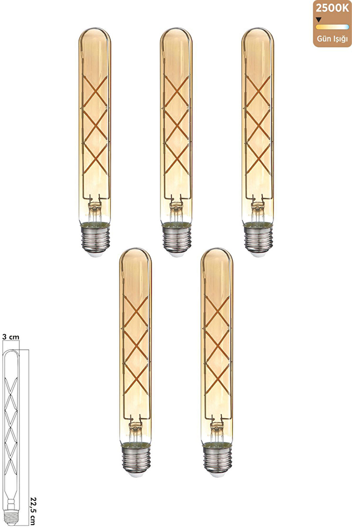 LED Ampul 6W 2500K E27 (Gün Işığı) 5'li ERD-33