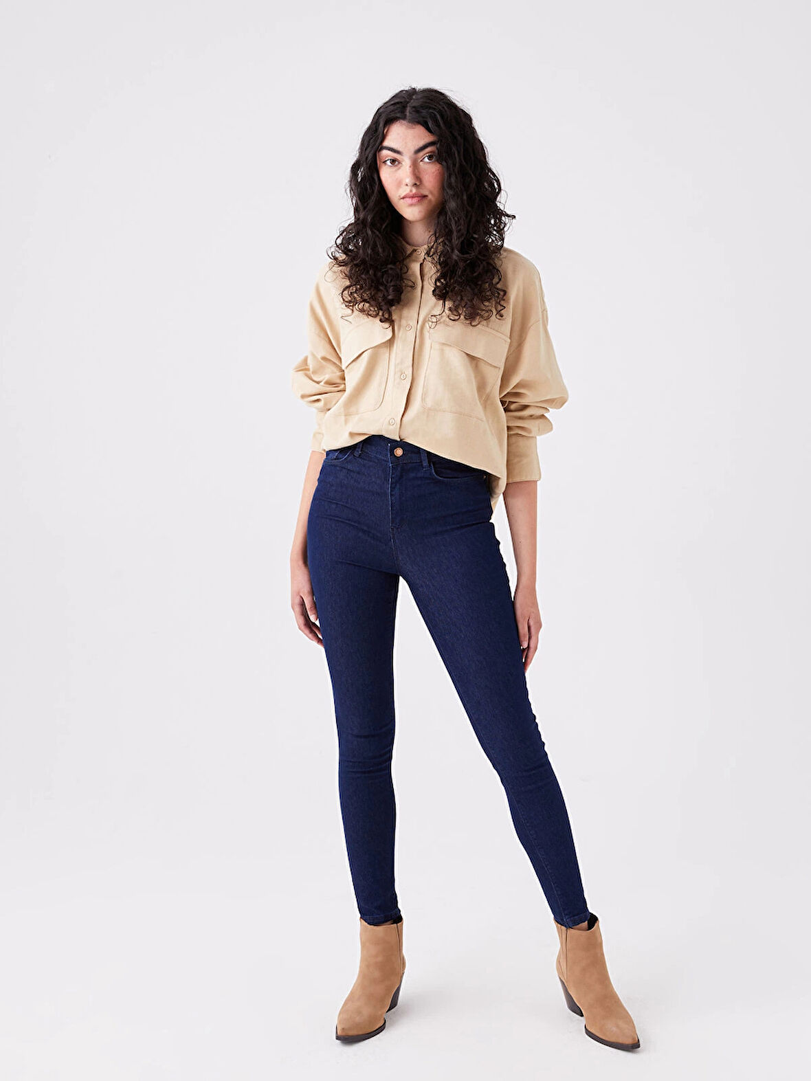 LCW Jeans İNDİGO Yüksek Bel Jüpiter Süper Skinny Fit Kadın Jean Pantolon