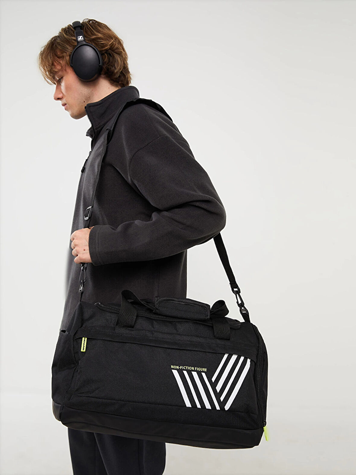 LCW ACCESSORIES SİYAH Baskılı Erkek Spor Çantası