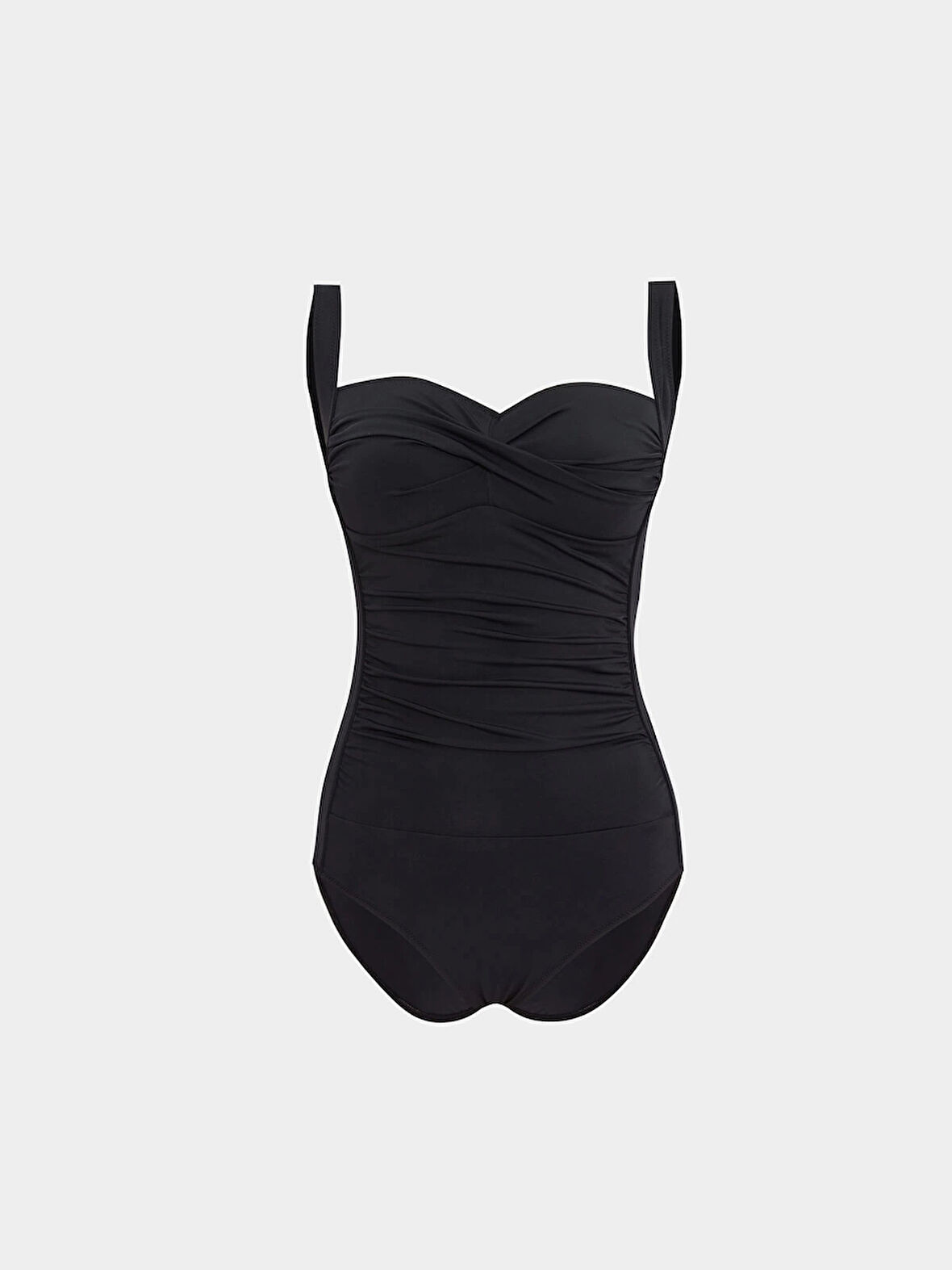 LCW DREAM SİYAH UV Korumalı Çıkabilir Pedli Büzgü Detaylı Kadın Mayo