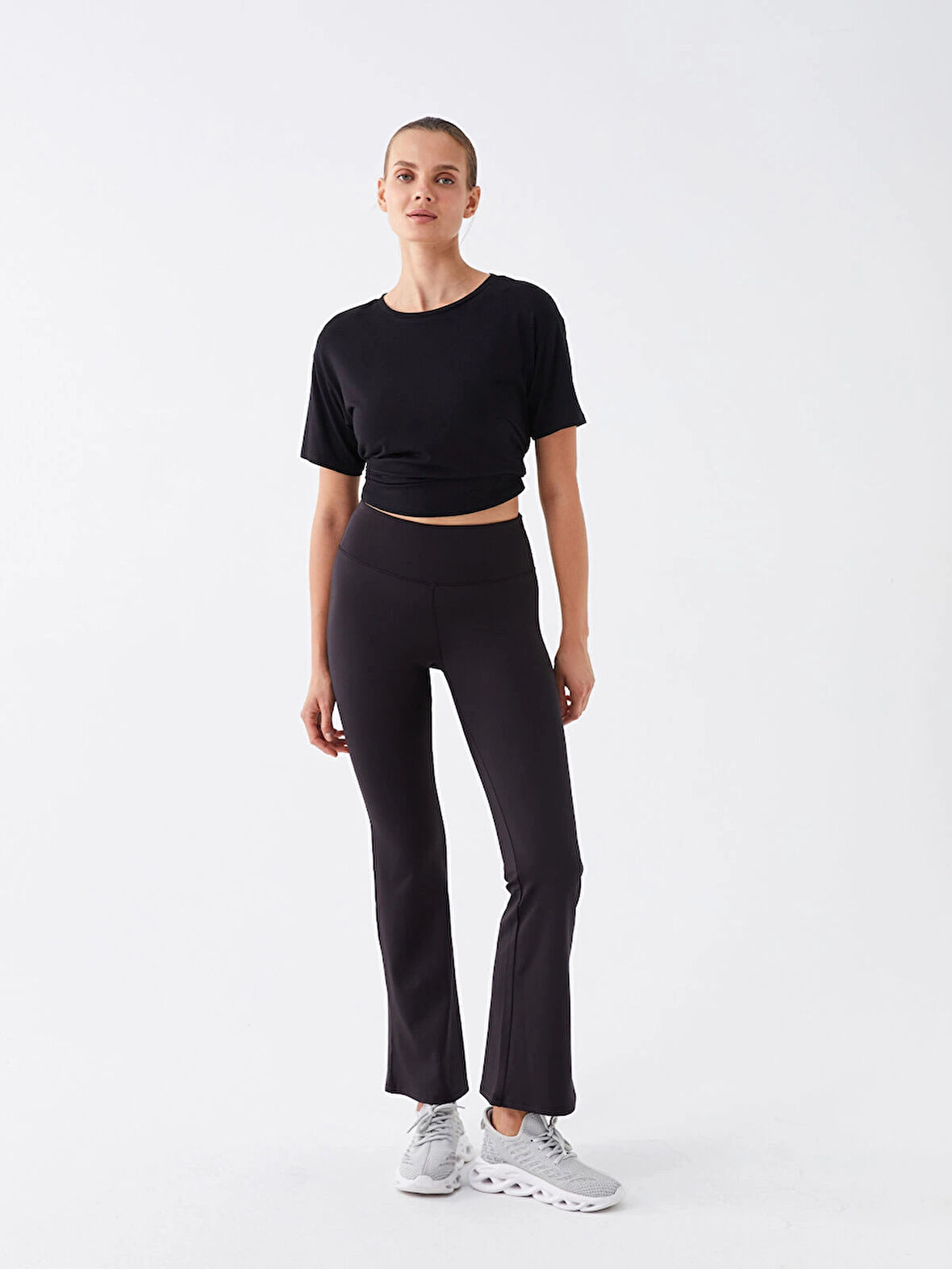 XSIDE ACTIVE SİYAH Kadın Beli Lastikli Düz Tayt Pantolon