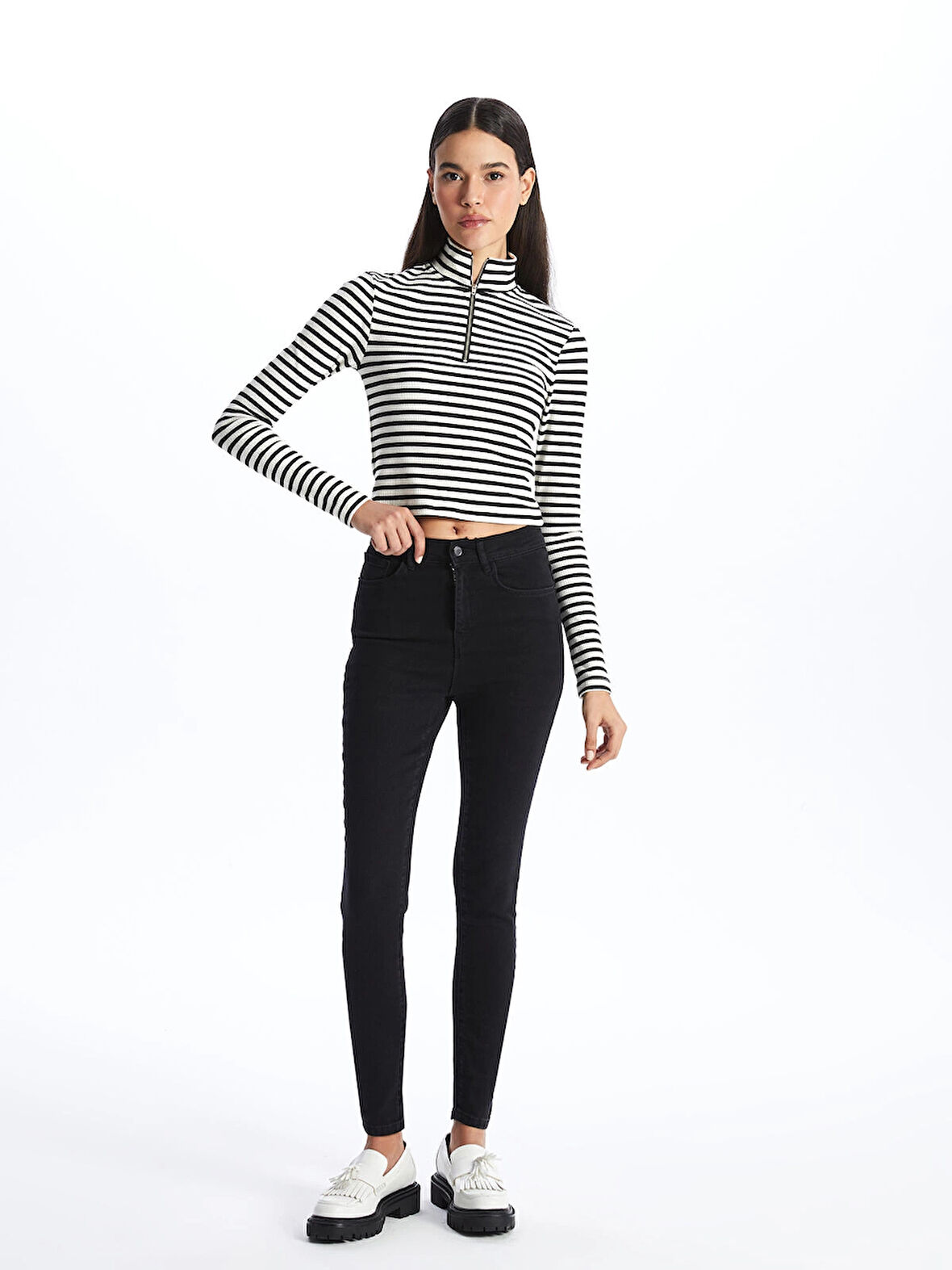 LCW Jeans SİYAH Jüpiter Süper Skinny Fit Kadın Jean Pantolon