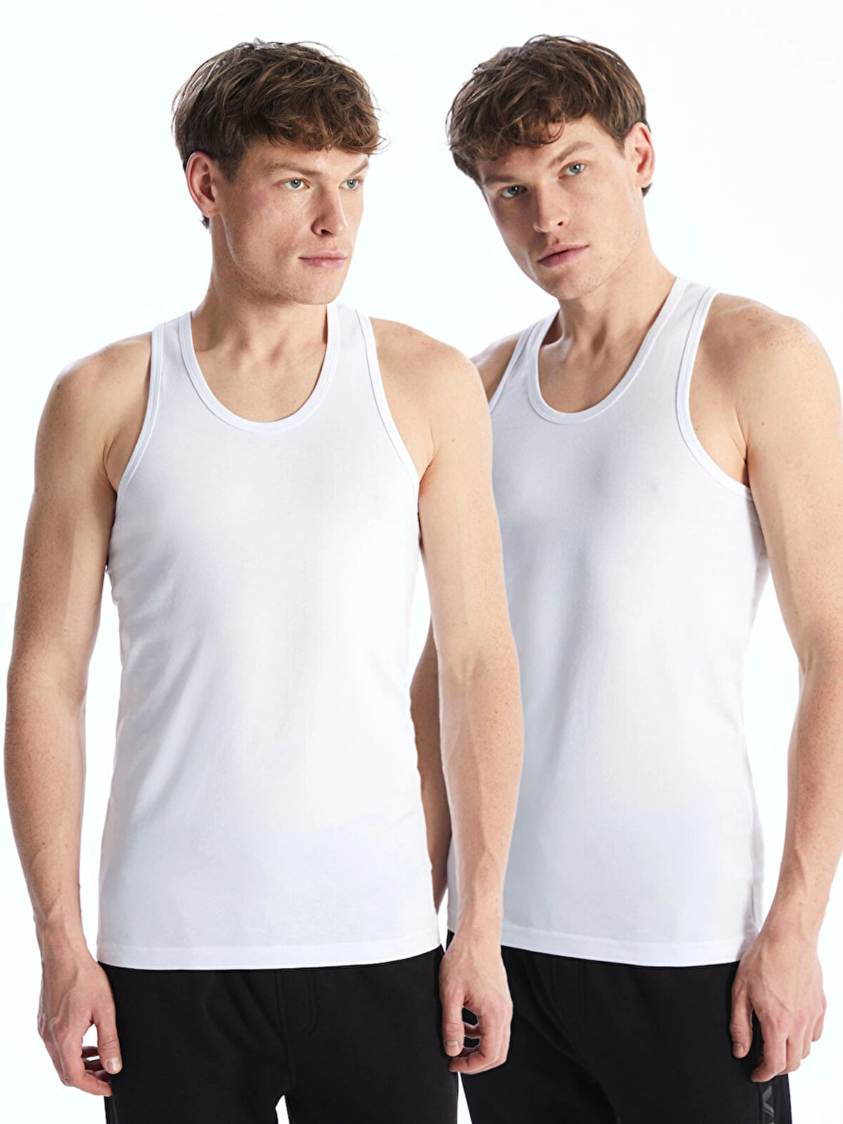 LC WAIKIKI Beyaz U Yaka Penye Erkek Atlet 2'li