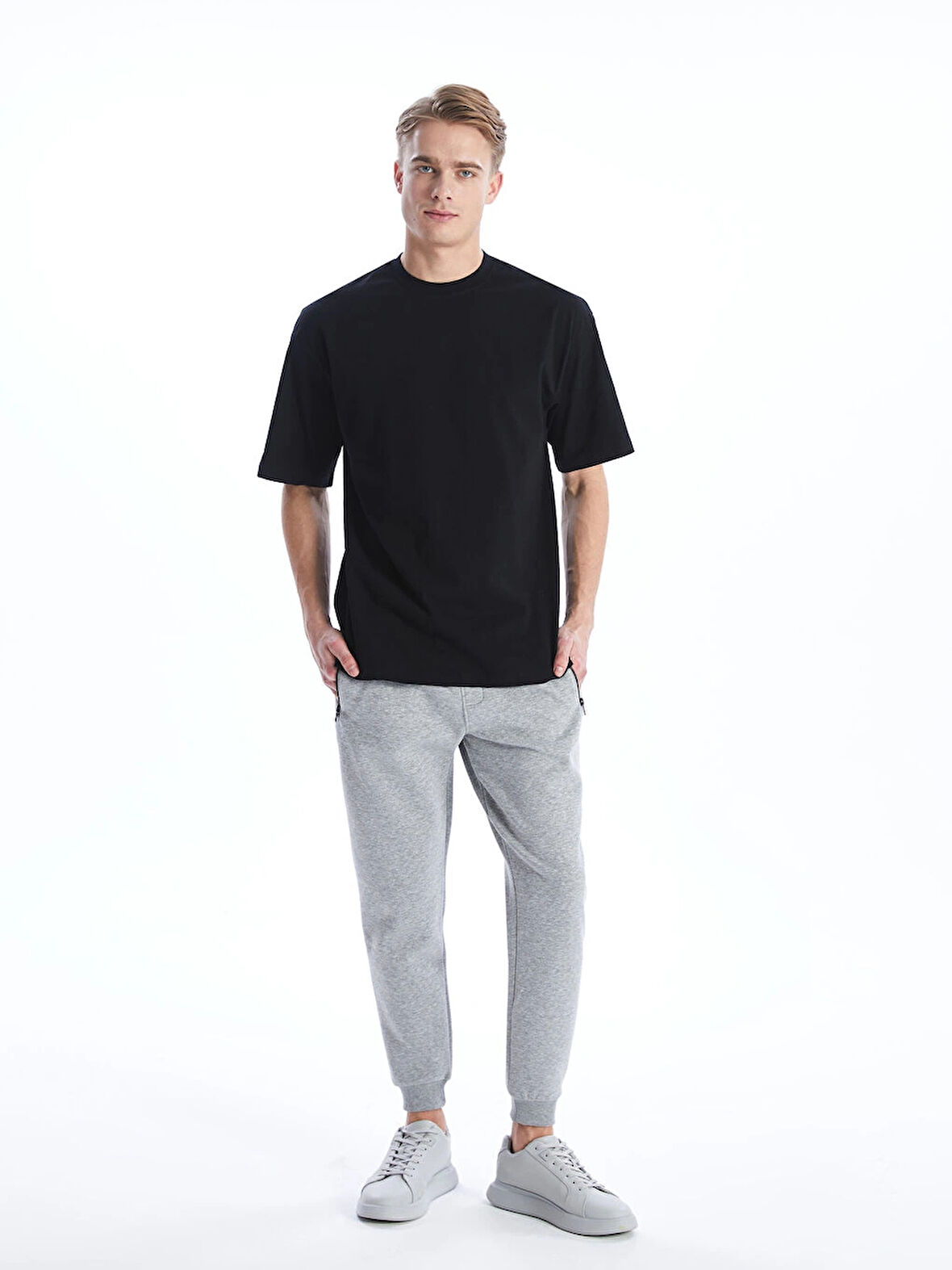 LCW Casual Gri Slim Fit Erkek Kalın Eşofman Altı