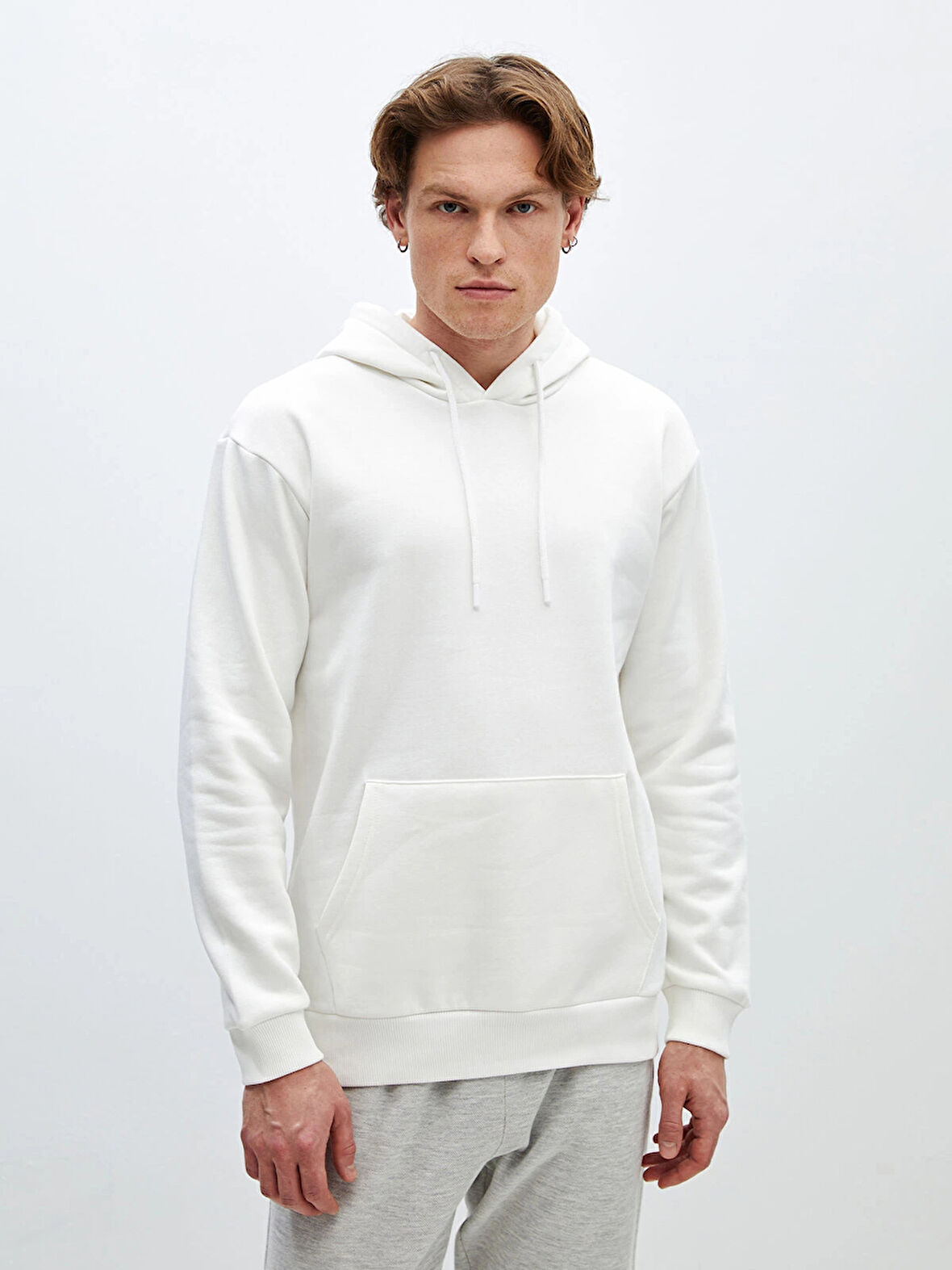 LCW Casual EKRU Uzun Kollu Erkek Kalın Hoodie