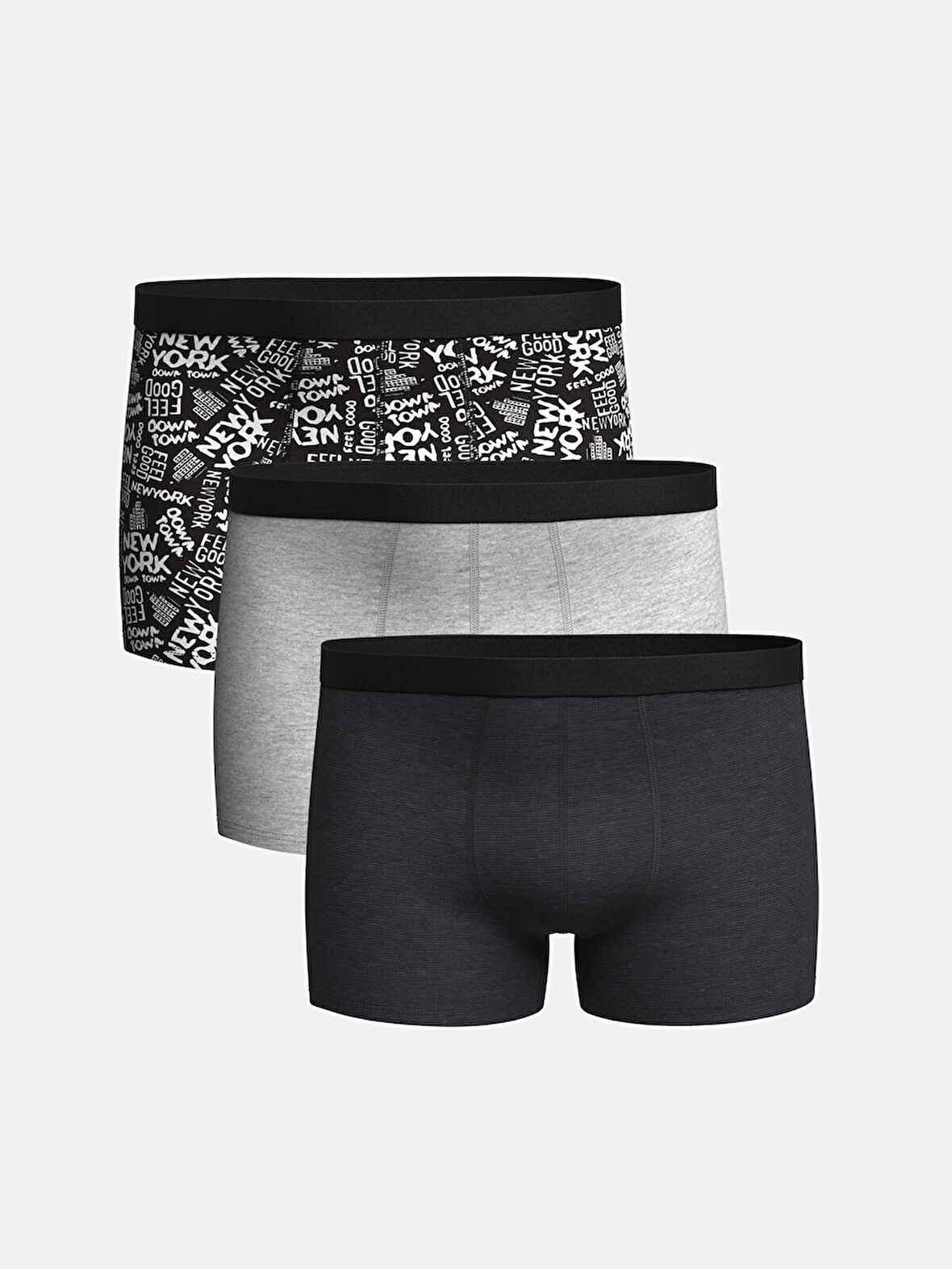 LC WAIKIKI Siyah Standart Kalıp Pamuklu Esnek Erkek Boxer 3'lü